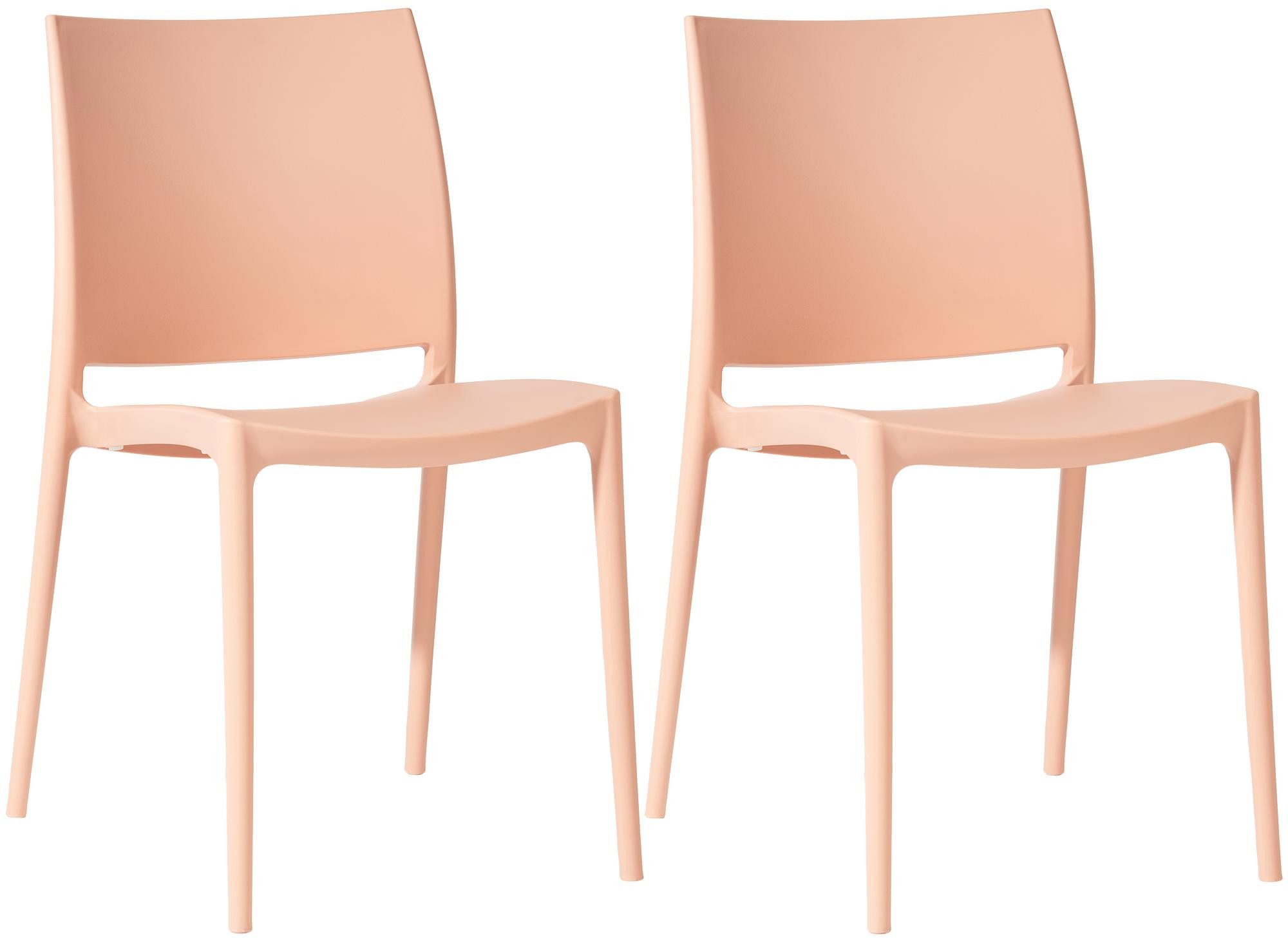 furnicato Gartenstuhl Gartenstühle Meton 2er Set 81x42x49 cm pfirsich (1 St)
