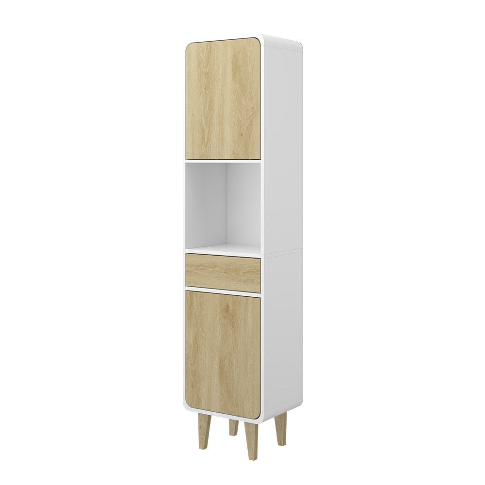 Vicco Badezimmermöbel Arla Weiß/Eiche 40 x 161 cm günstig online kaufen