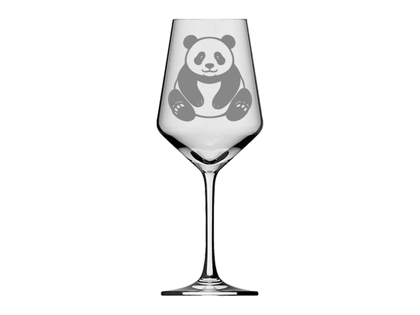 eXODA Weinglas Weinglas Panda - niedlich stilvolles Trinkglas für Weinliebhaber, 1-tlg., Glas, Atemberaubende Darstellung