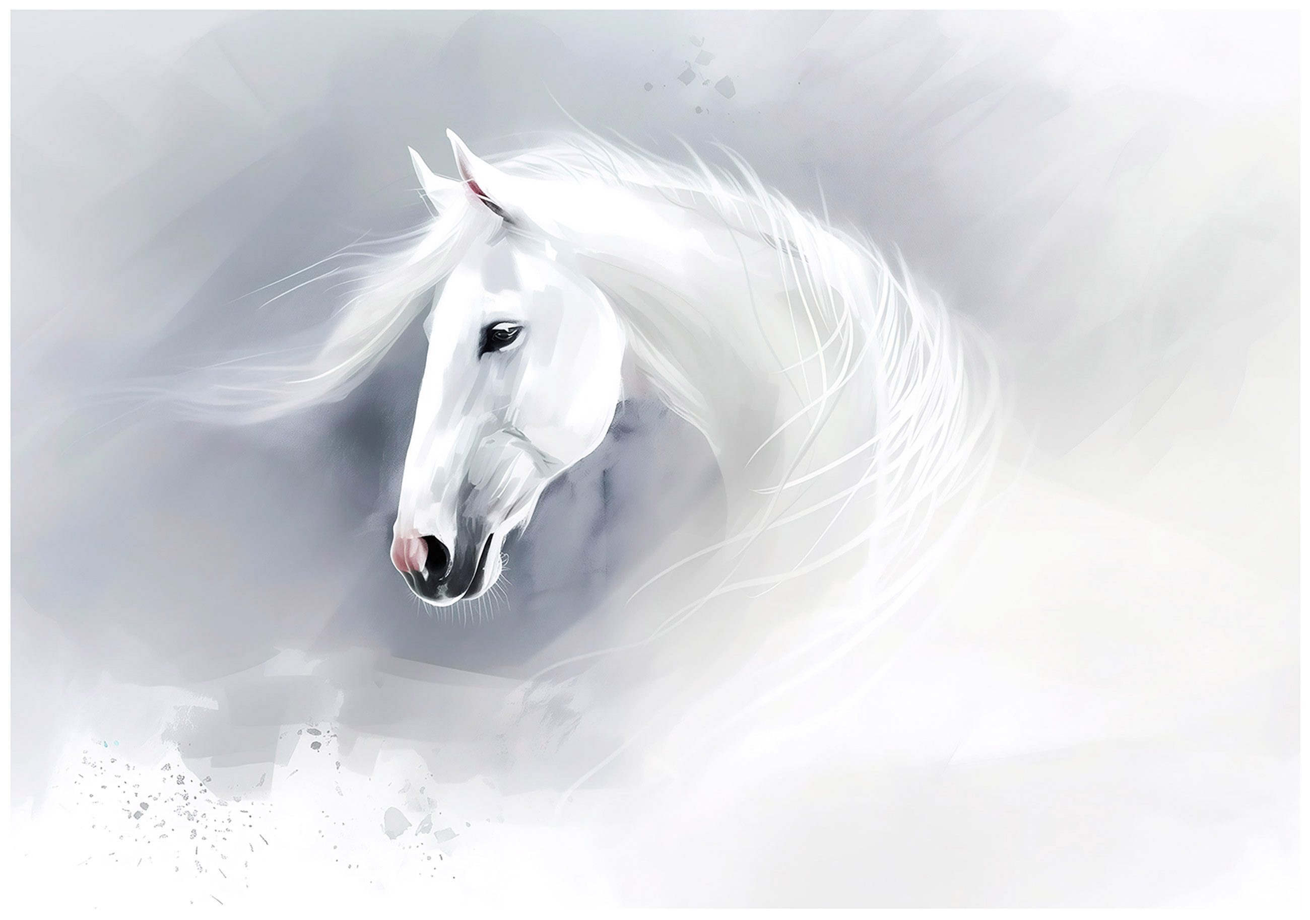 Wallarena Fototapete Kinderzimmer Pferd weiß Tier günstig online kaufen