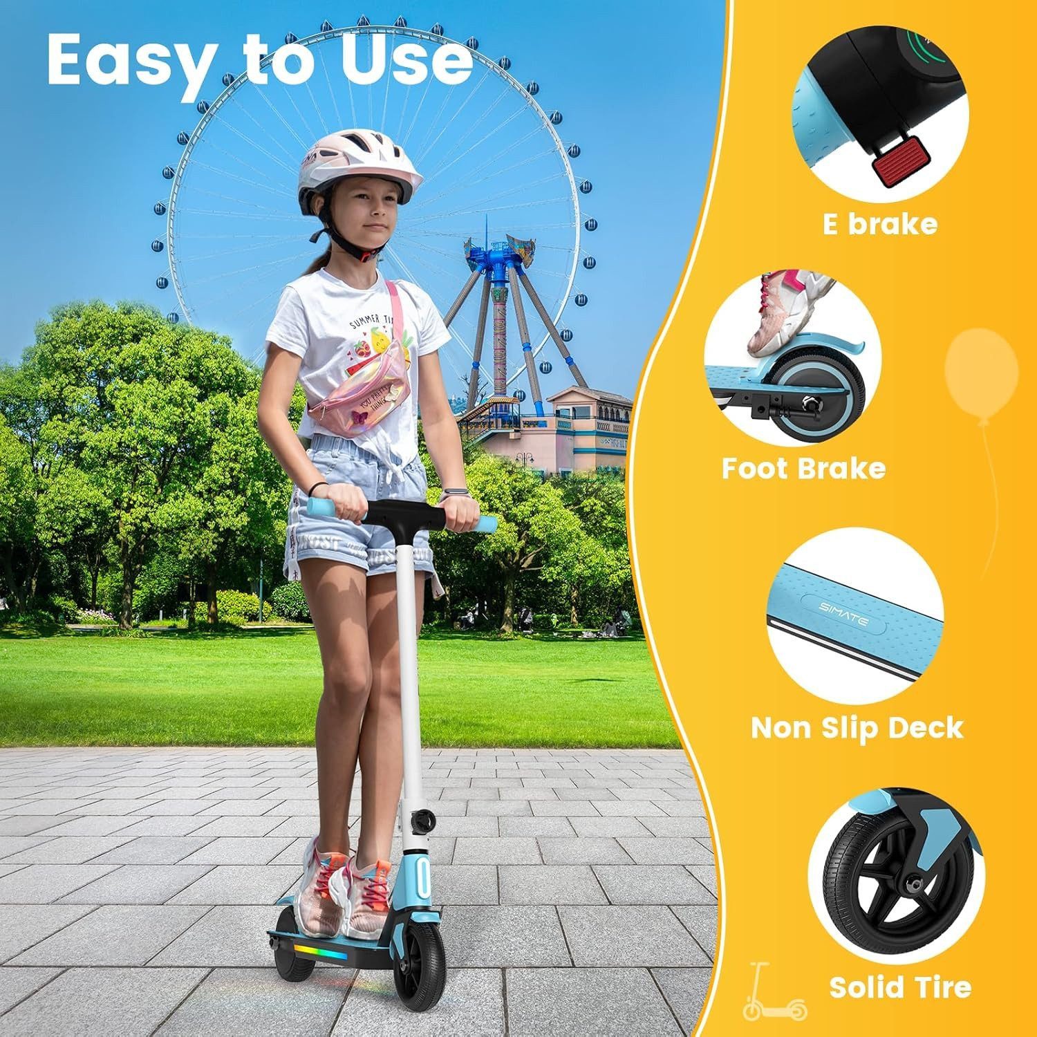 DOTMALL Elektro-Kinderroller mit LED-Anzeige und bunten günstig online kaufen