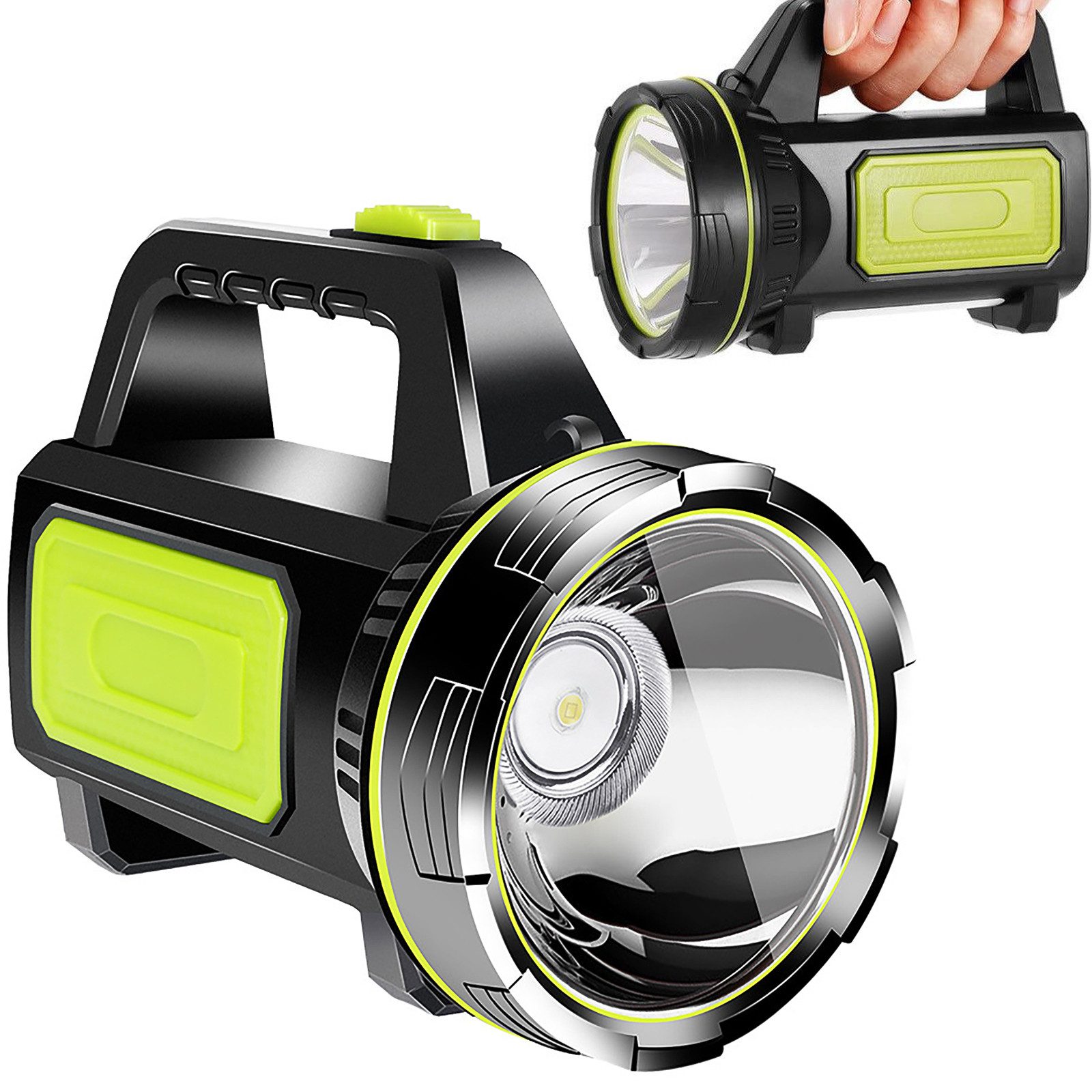 BlingBin LED Taschenlampe LED-Taschenlampe, tragbarer Scheinwerfer, USB-aufladbar (1er Set, 1-St., 1 Stücke), Superhelle wiederaufladbare Taschenlampe, wasserdichtes Campinglicht