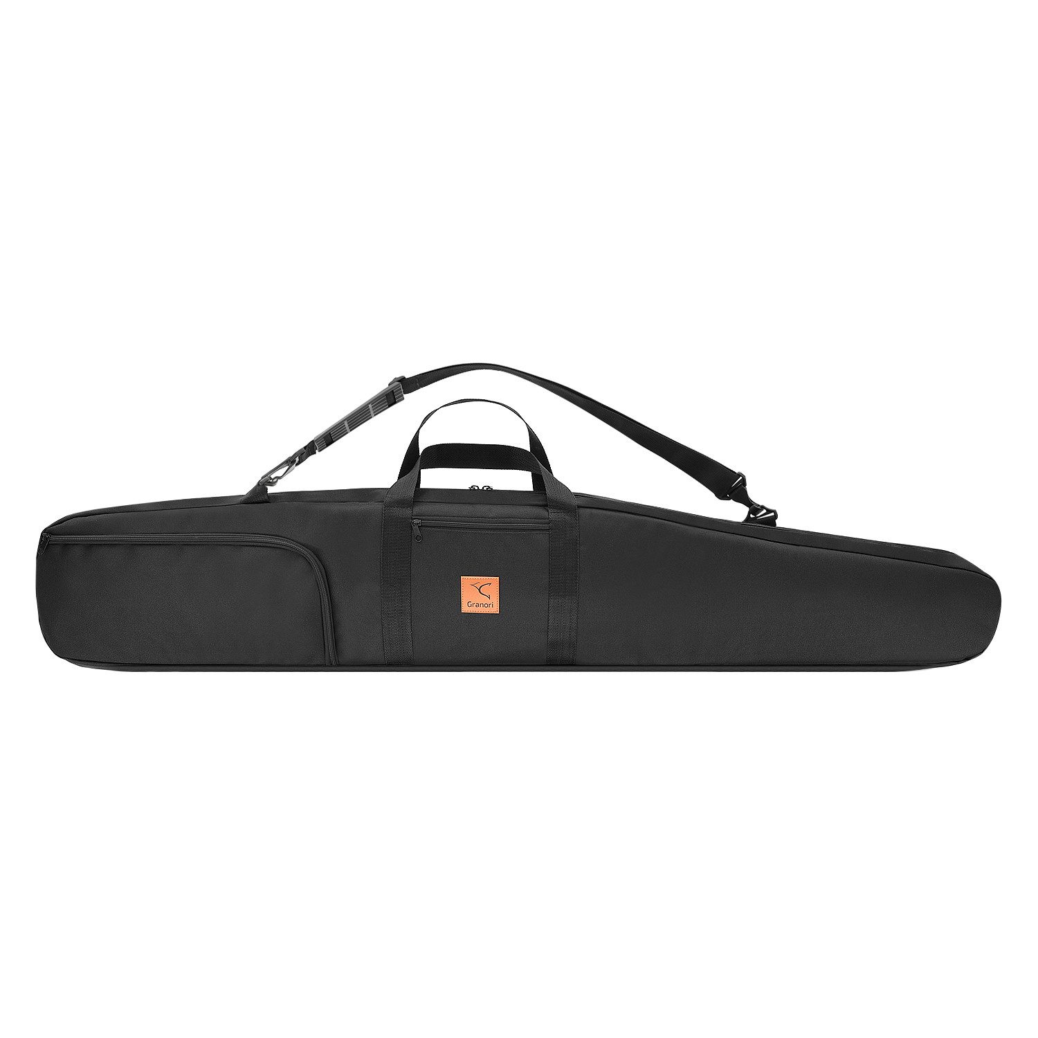 Granori Sporttasche für 2 Langwaffen / Gewehre – Doppelfutteral, Gewehrtasche 130 cm (mit Außentaschen, Tragegriff und verstellbarem Gurt), dick gepolstert, abschließbar und robust