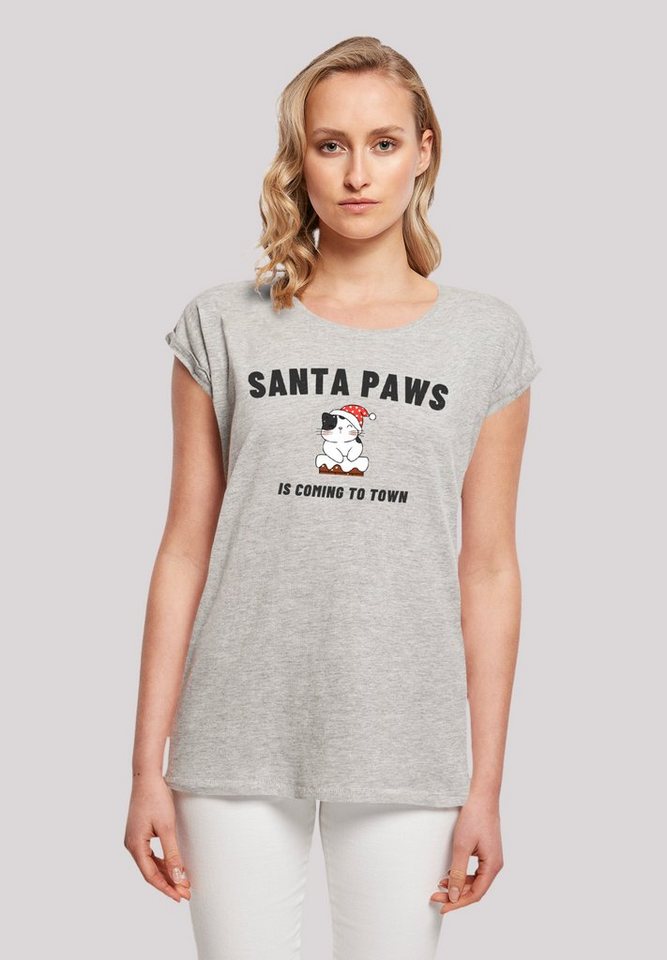 F4NT4STIC T-Shirt Santa Paws Christmas Cat Premium Qualität, Rock-Musik,  Band