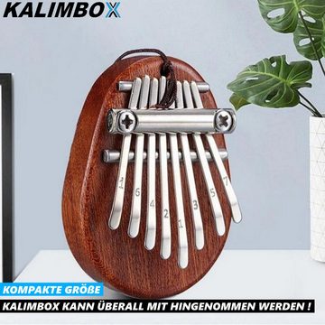 MAVURA Spielzeug-Musikinstrument KALIMBOX Mini Daumenklavier Kalimba Finger Musikinstrument, aus Mahagoni Holz Daumen Klavier Thumb Piano Holz Keyboard