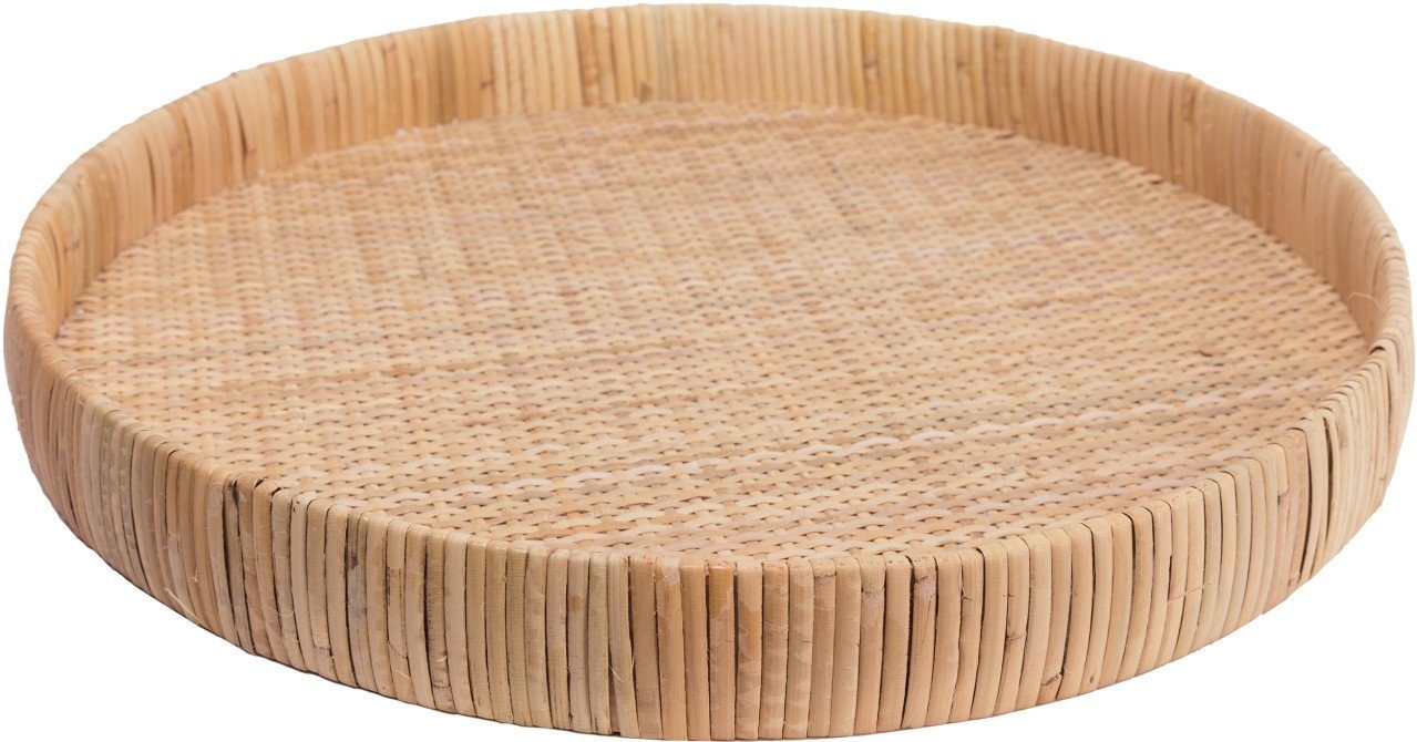 Trend Line Dekotablett TrendLine Deko Tablett Rattan Ø 45 cm natur