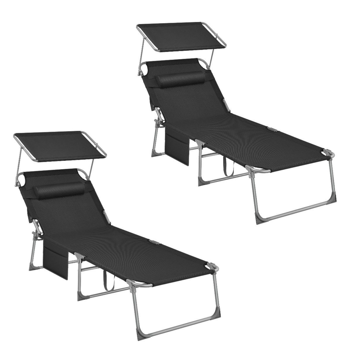 SONGMICS Gartenliege, 2 St., Große Sonnenliege,klappbarer günstig online kaufen