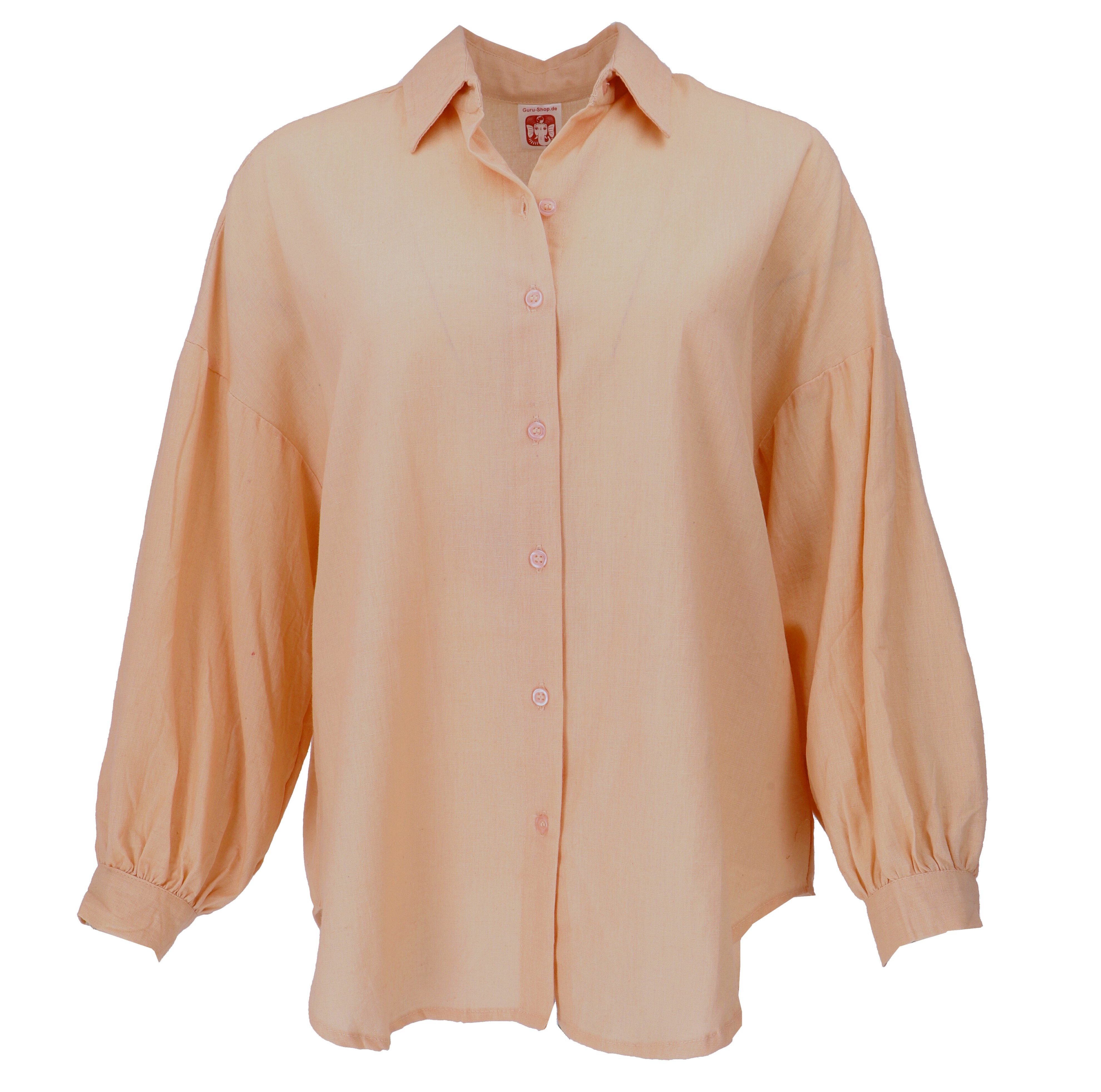 Guru-Shop Longbluse Boho Longbluse, Basic oversize Baumwoll Bluse.. alternative Bekleidung