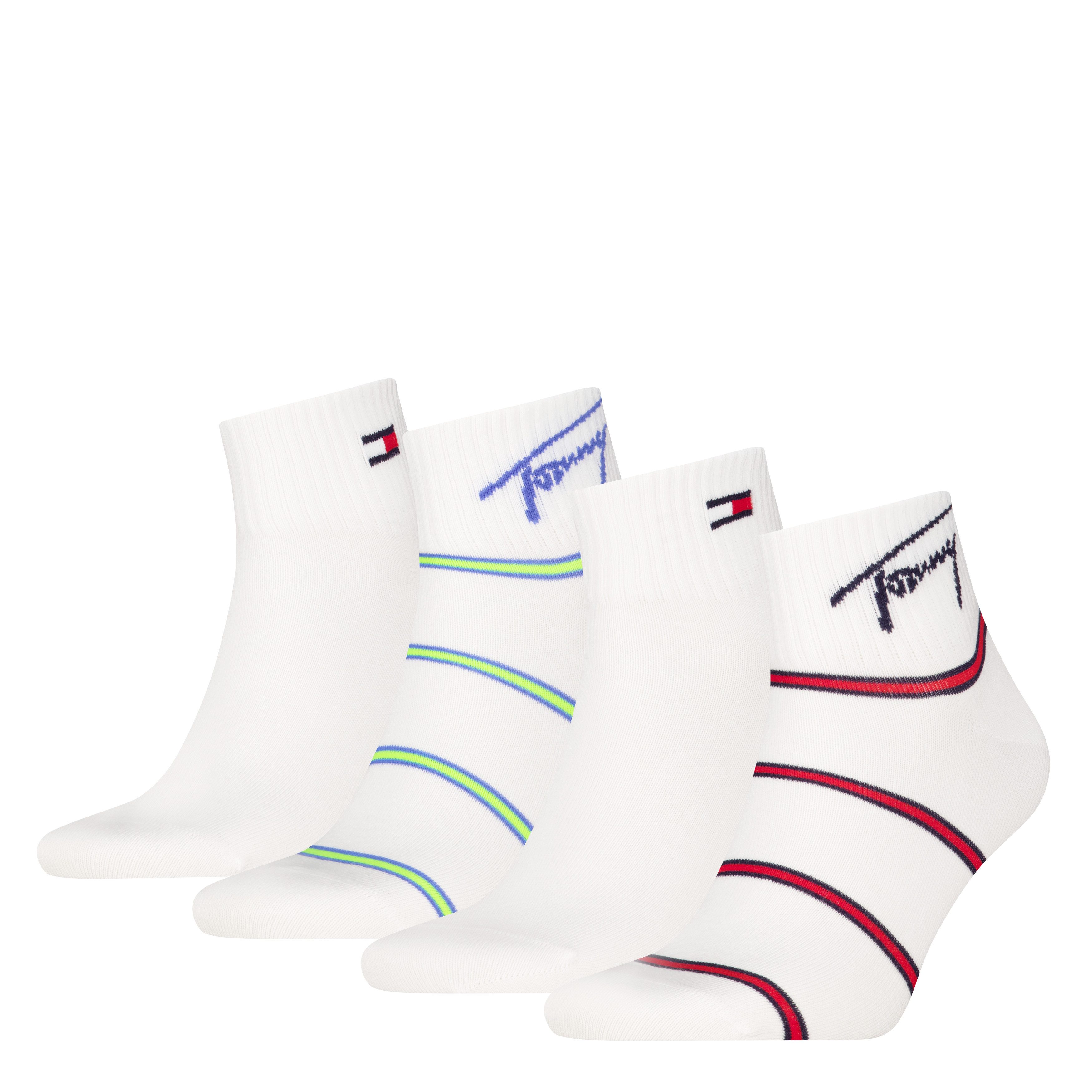 Tommy Hilfiger Kurzsocken TH UNI TJ QUARTER 4P BRETON STRIPE ECOM (4 Paar)