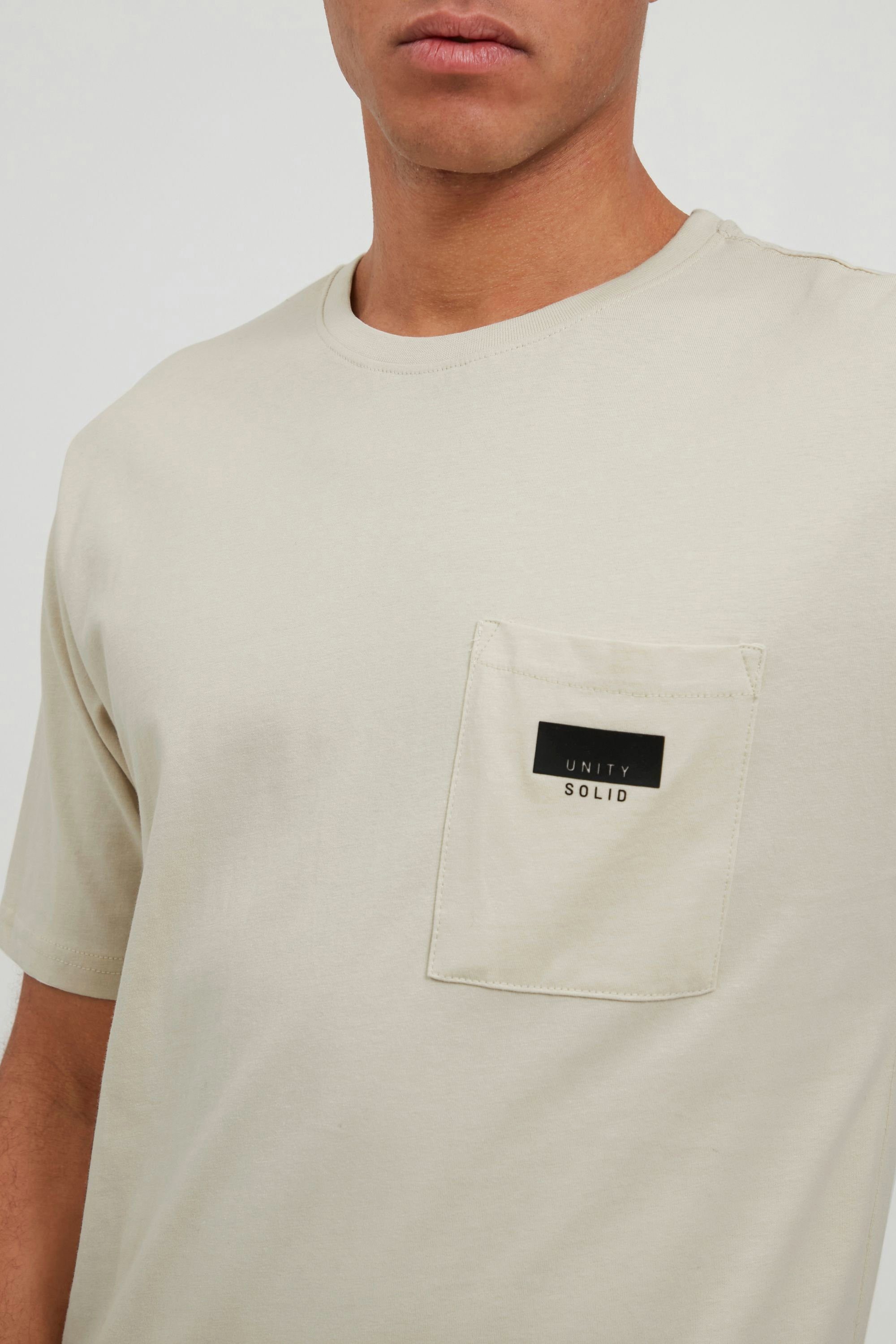 !Solid Tee (130401) Brusttasche 21106125 mit OATMEAL T-Shirt T-Shirt SDVicente