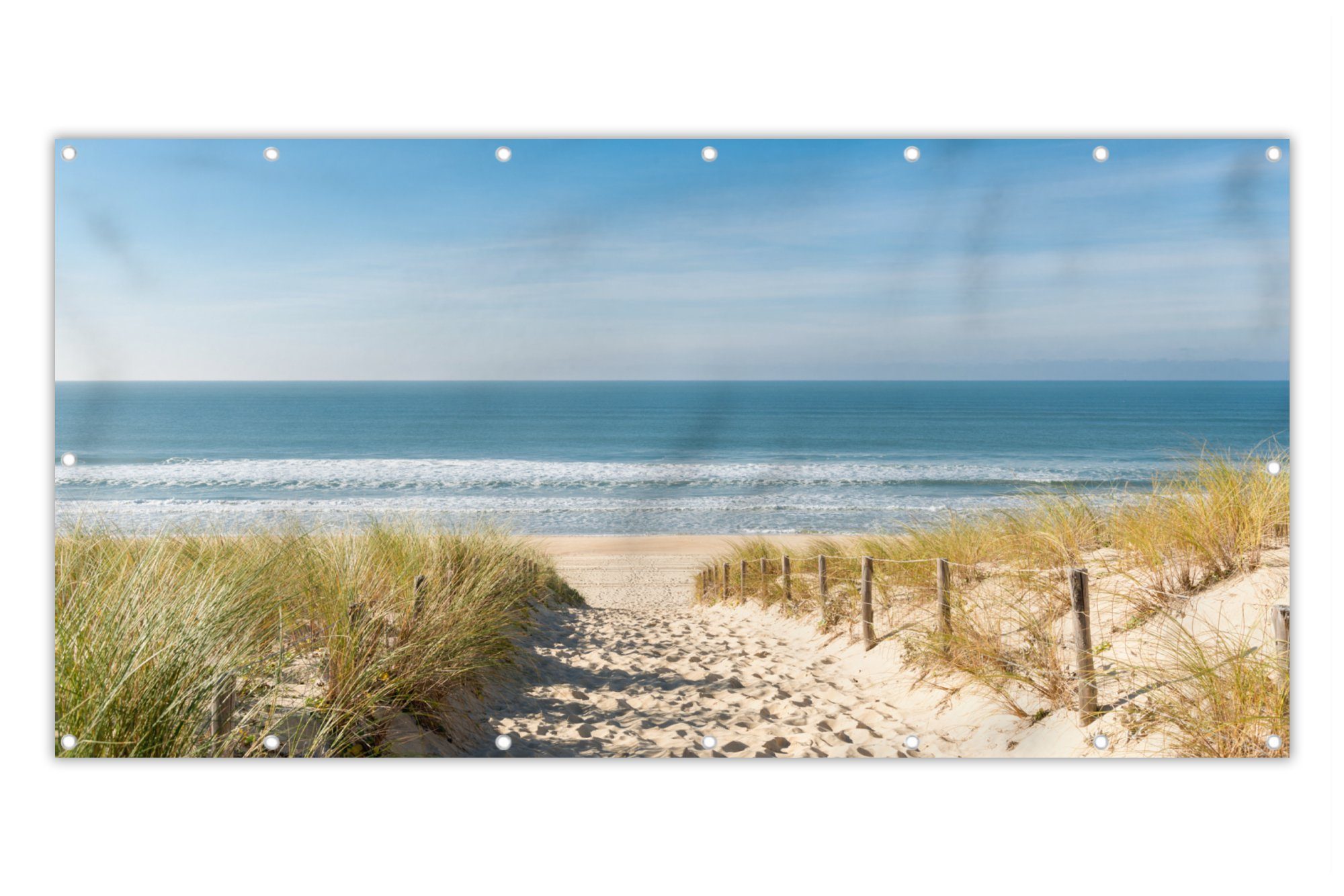 MuchoWow Balkonsichtschutz Strand - Meer - Düne - Sand - Sommer (1-St) Balkonbanner, Sichtschutz für den Balkon, Robustes und wetterfest