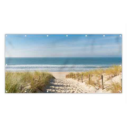 MuchoWow Balkonsichtschutz Strand - Meer - Düne - Sand - Sommer (1-St) Balkon Sichtschutz 90x200, Windschutz für Zaun PVC, 200x90 cm