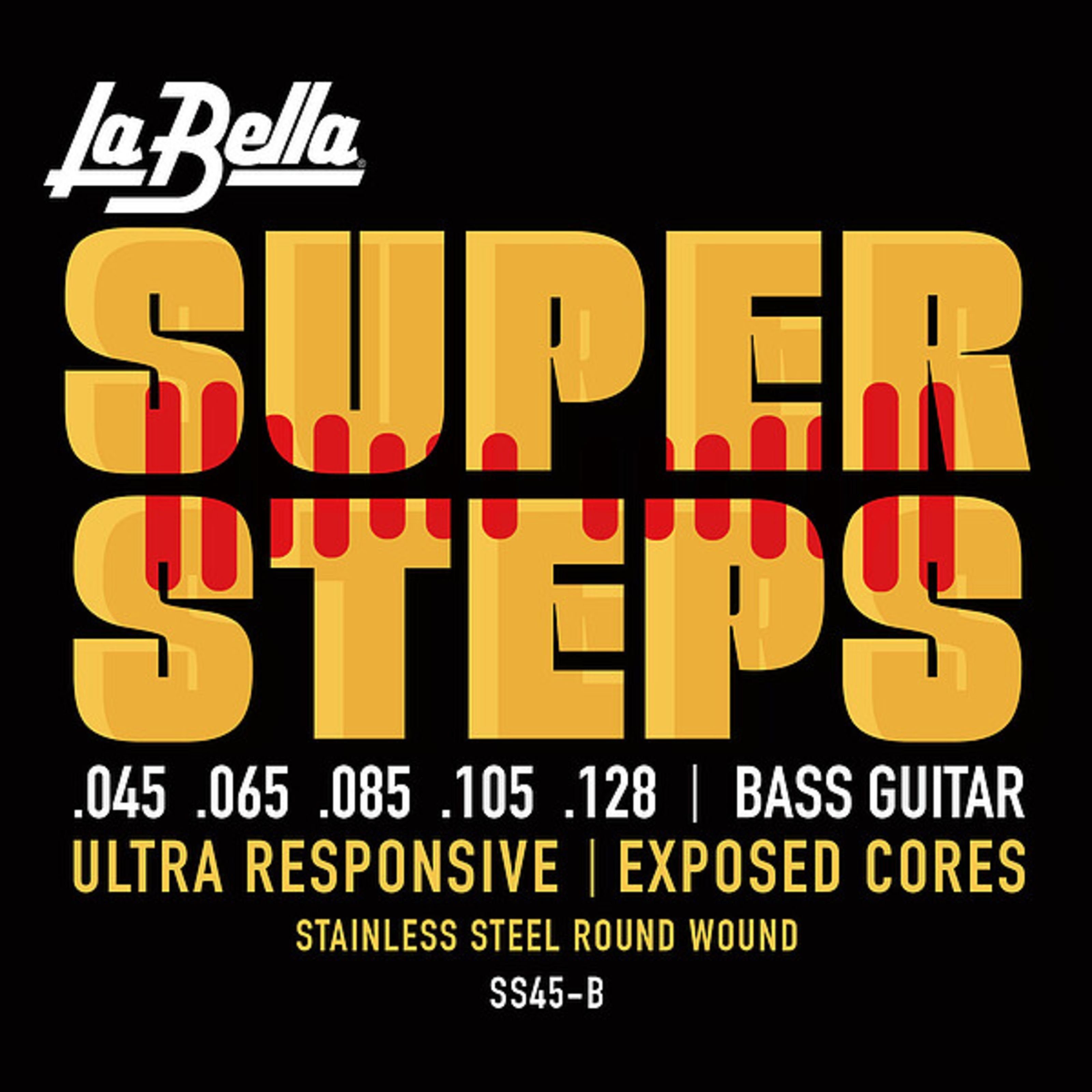 La Bella Saiten, (SS45-B Bass Saiten 45-128 Super Steps), SS45-B Bass Saiten 45-128 Super Steps - Saitensatz für 5-Saiter