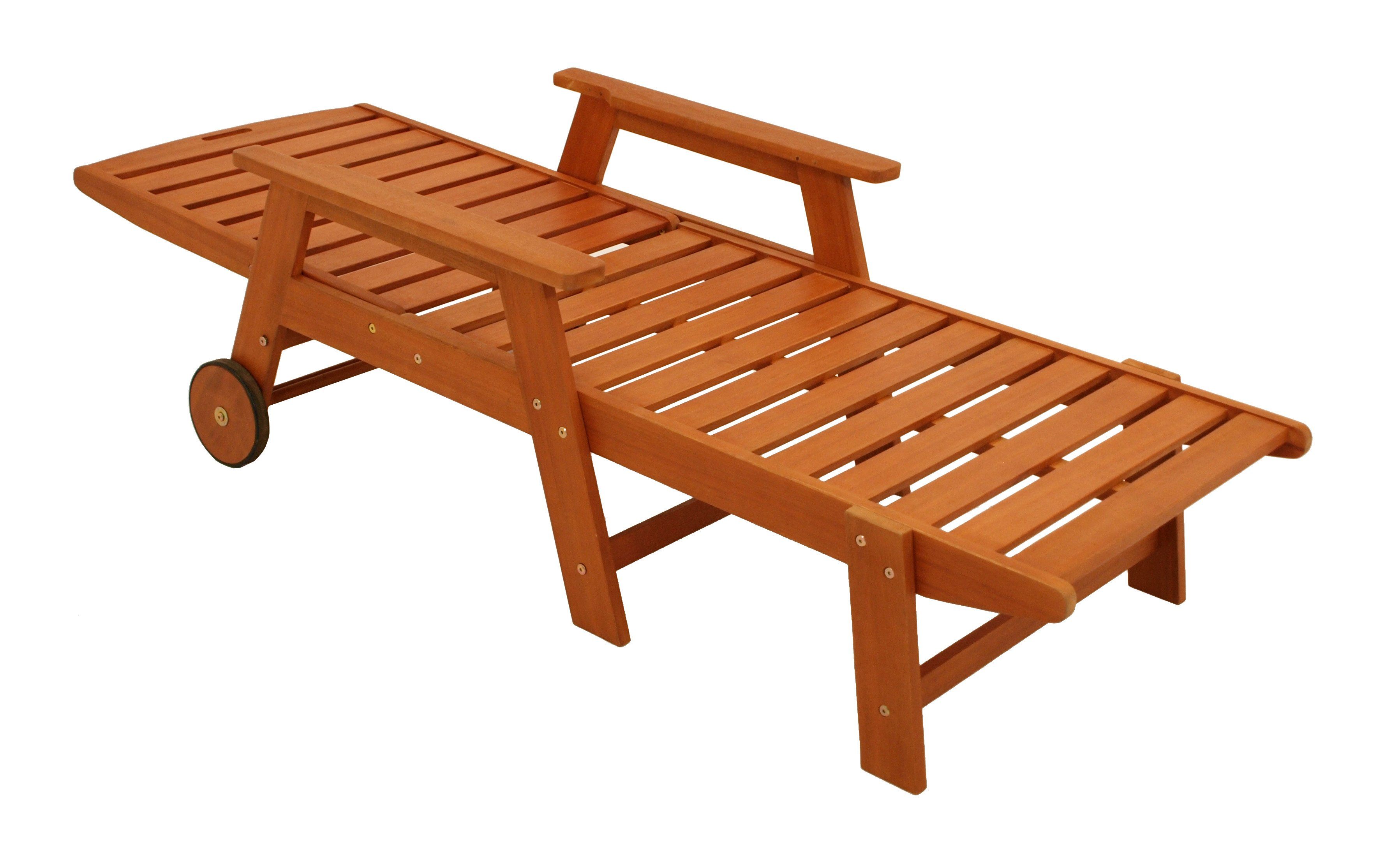 DEGAMO Gartenliege BARDOLINO, mit Rollen, Eukalyptus günstig online kaufen