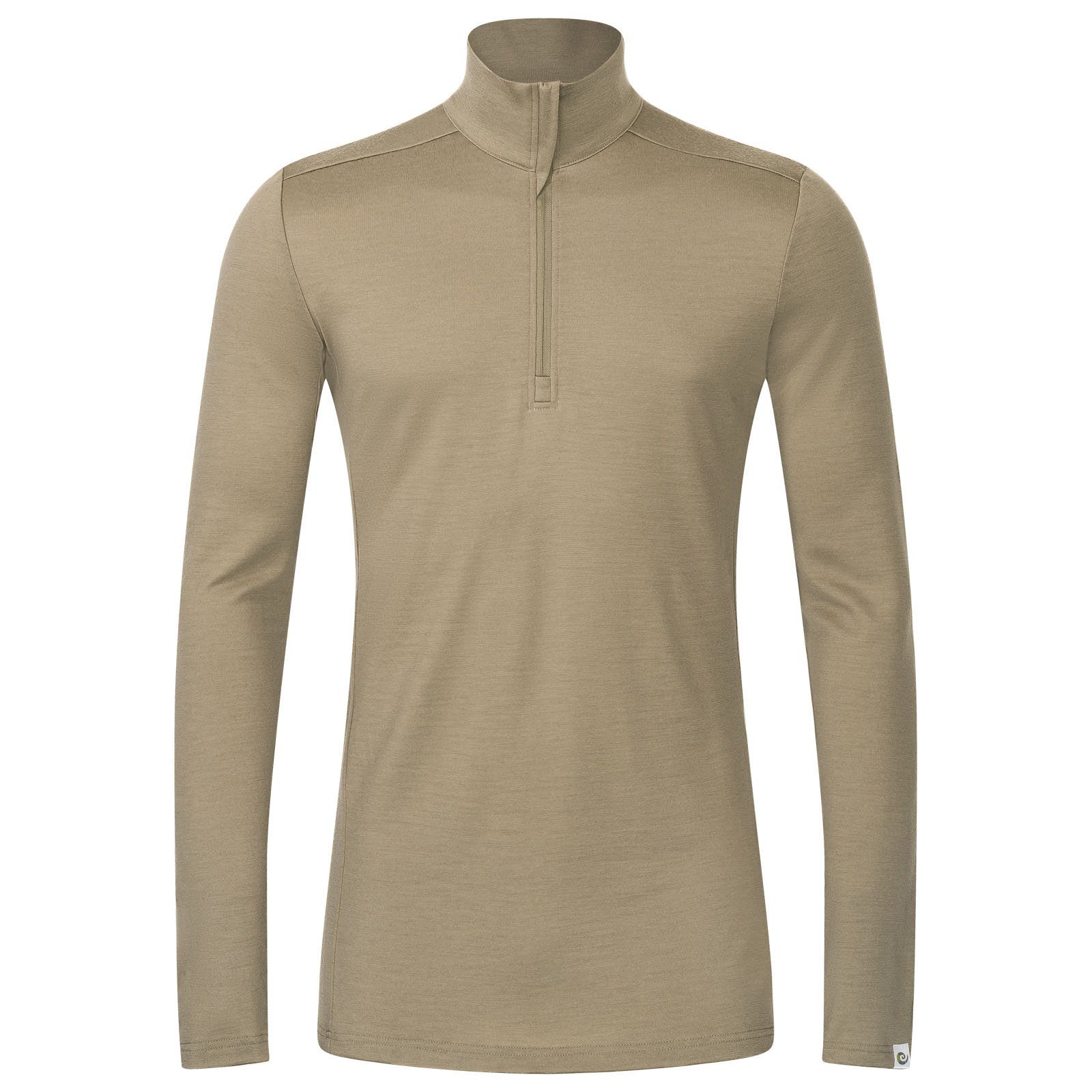 Herren Merino aus Zip-Neck Schiefergrün Made Germany reiner Sportswear Langarmshirt 200 - Slimfit Kaipara in (1-tlg) Merino Merinowolle