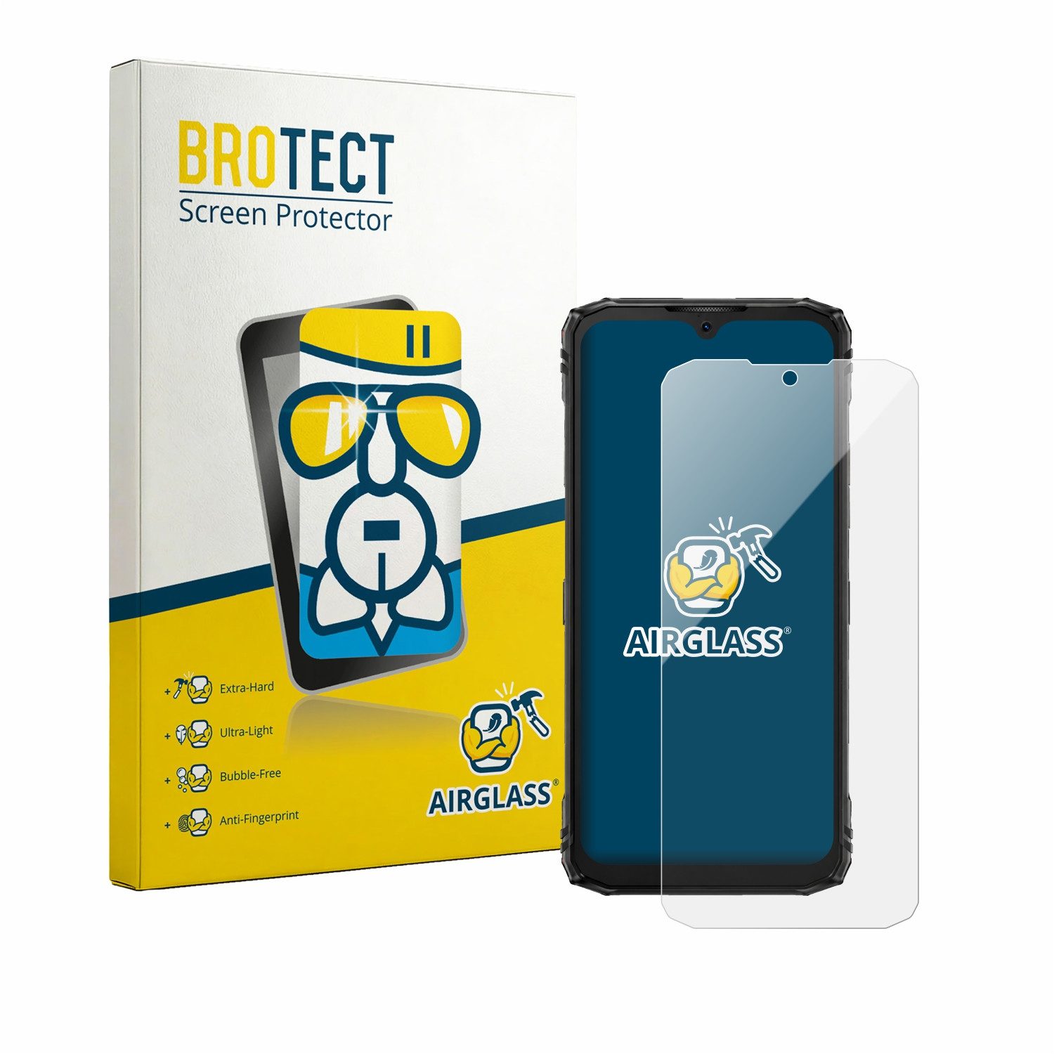 BROTECT Displayschutzglas Folie für Doogee Blade 10 Pro Energy, Schutzfolie Glas Panzer Display Schutz klar