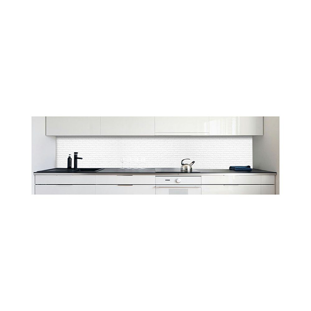 Weiß Premium DRUCK-EXPERT Hart-PVC Ziegelwand Küchenrückwand mm 0,4 Küchenrückwand selbstklebend