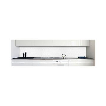 DRUCK-EXPERT Küchenrückwand Küchenrückwand Ziegelwand Weiß Hart-PVC 0,4 mm selbstklebend