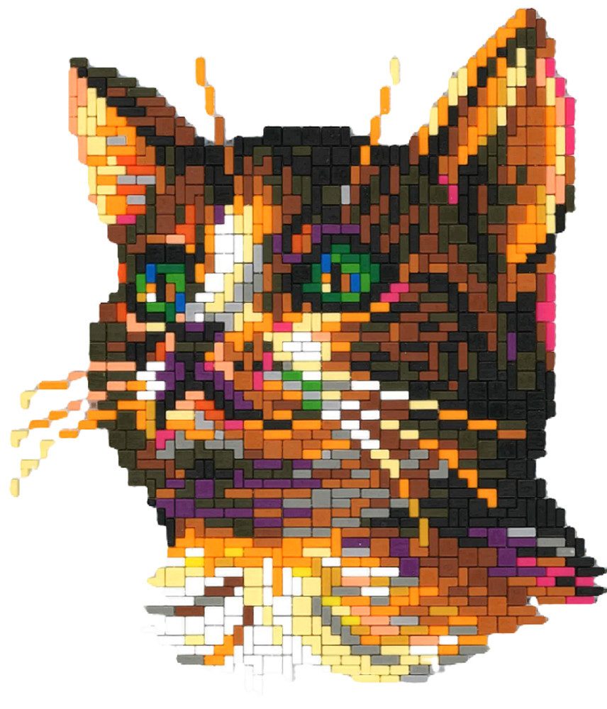 Stick it Steckpuzzle Hauskatze, 1400 Puzzleteile, Bildgröße: 26 x 33 cm