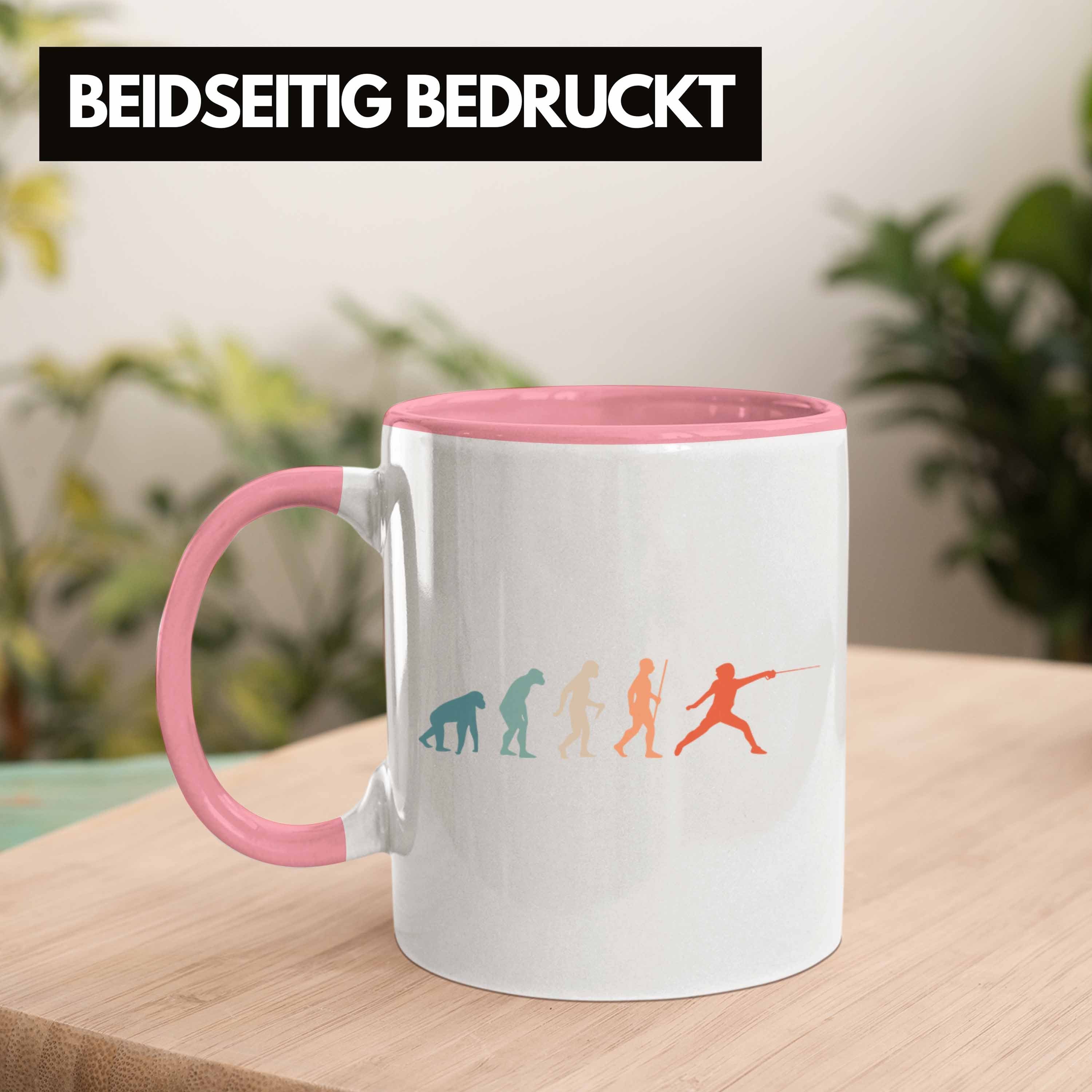 Fechter für Geschenk Rosa Evolution Fechten-Tasse Lustige Tasse Trendation