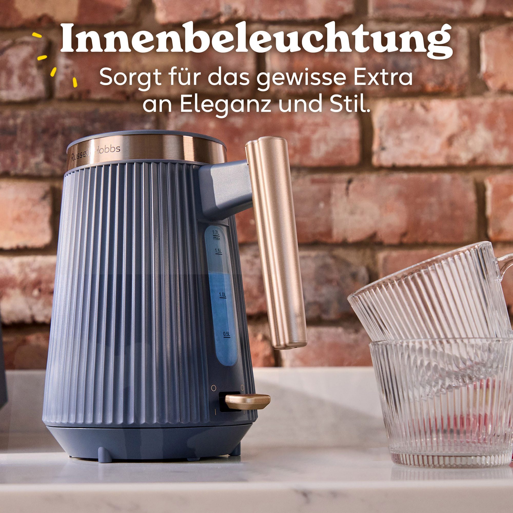 RUSSELL HOBBS Wasserkocher Brontë 26752-70, Soft Navy, 2400 W, 1,7l
