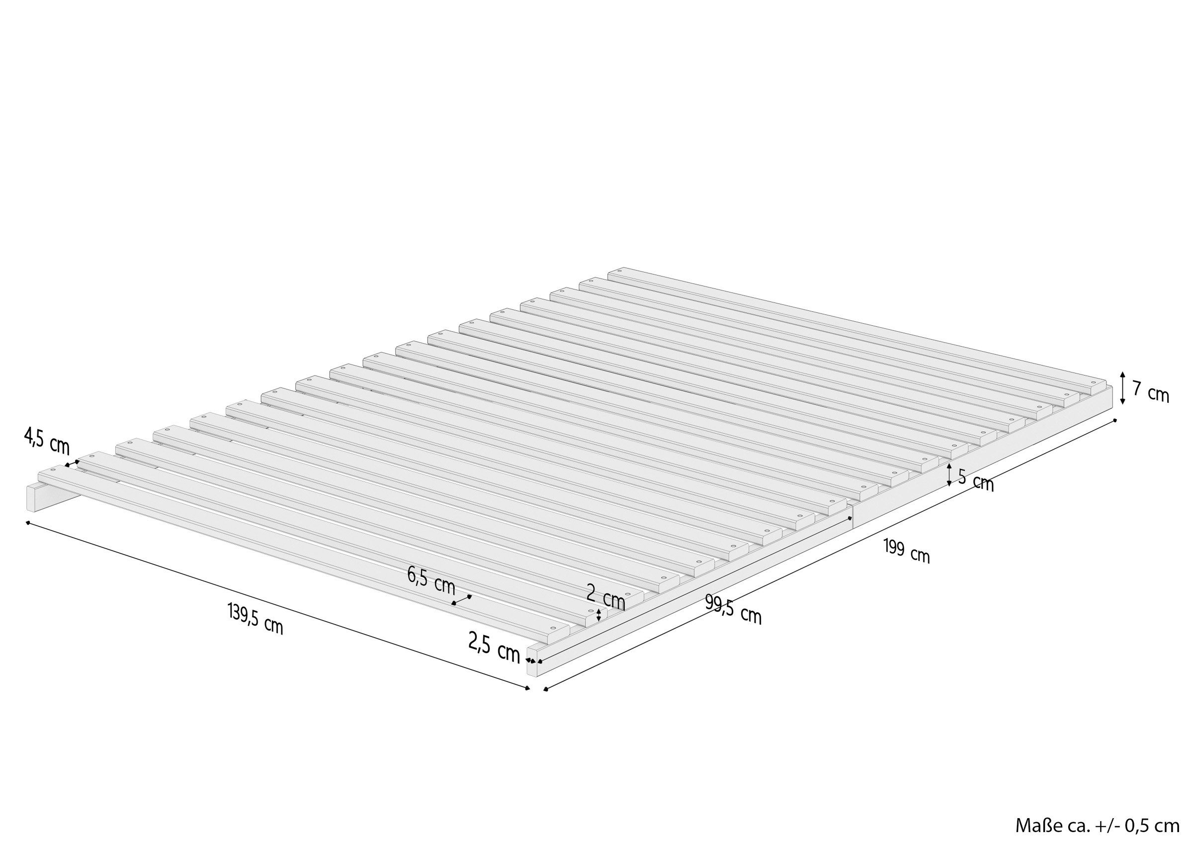 Rollrost »Lattenrost völlig metallfrei ERST-HOLZ 140x200«, Stecksystem