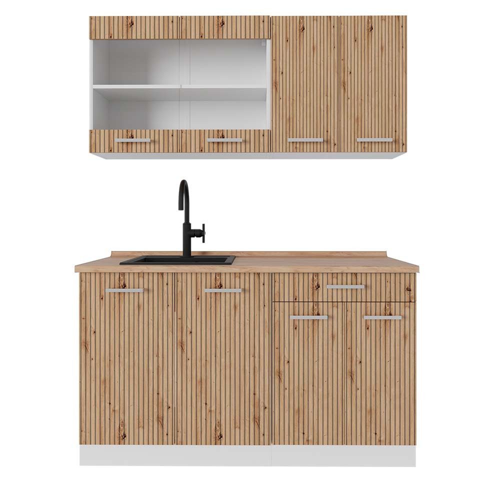 Vicco Küchenzeile R-Line, Artisan Eiche/Weiß, 140 günstig online kaufen