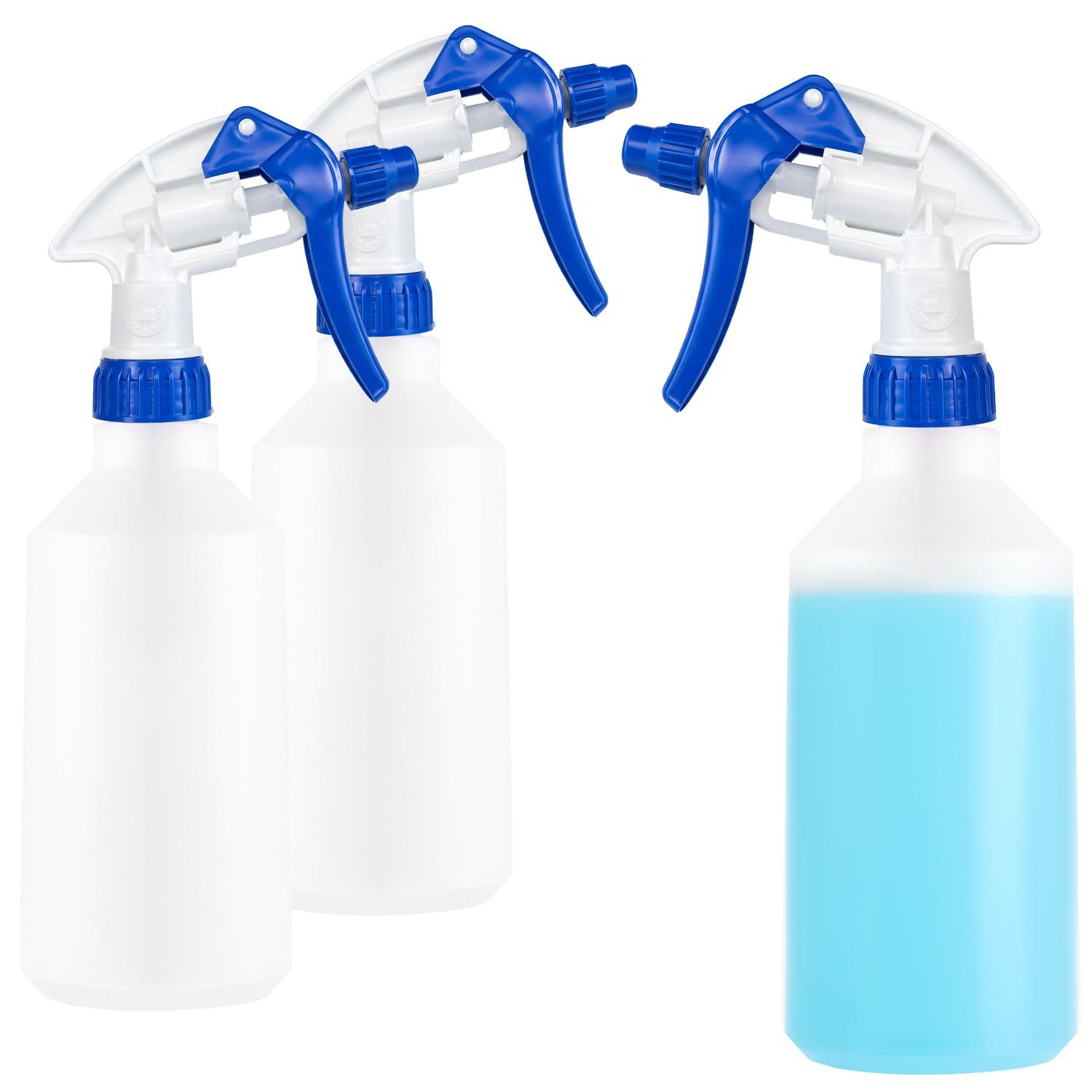 com-four Sprühflasche Sprühflasche - Wasser-Pumpsprüher mit 28/400 Gewinde für Haushalt, (3-tlg), Garten, Werkstatt, Auto - Zerstäuberflasche mit verstellbarer Düse