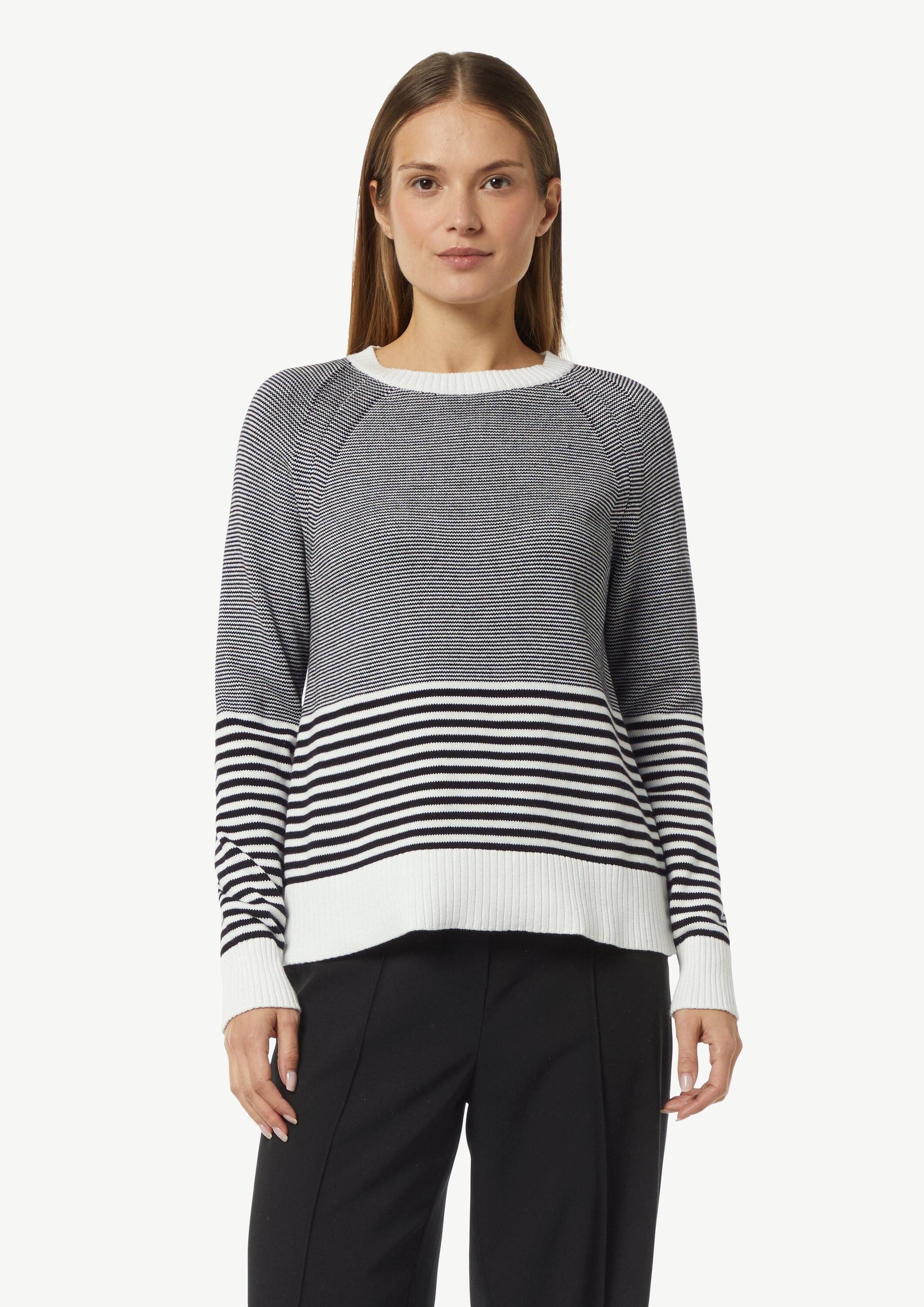 comma Longpullover Strickpullover Baumwollpullover mit Streifen günstig online kaufen
