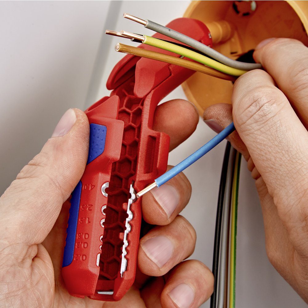 Kabelmesser SB Knipex Kabelentmanteler ErgoStrip für Rundkabel 02 16 95 Geeignet Knipex