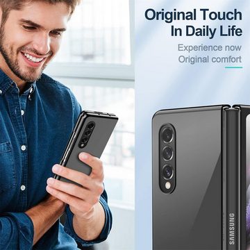 CoolGadget Handyhülle Black Series Handy Hülle für Samsung Galaxy Z Fold 3 7,6 Zoll, Edle Silikon Schlicht Schutzhülle für Samsung Z Fold 3 5G Hülle