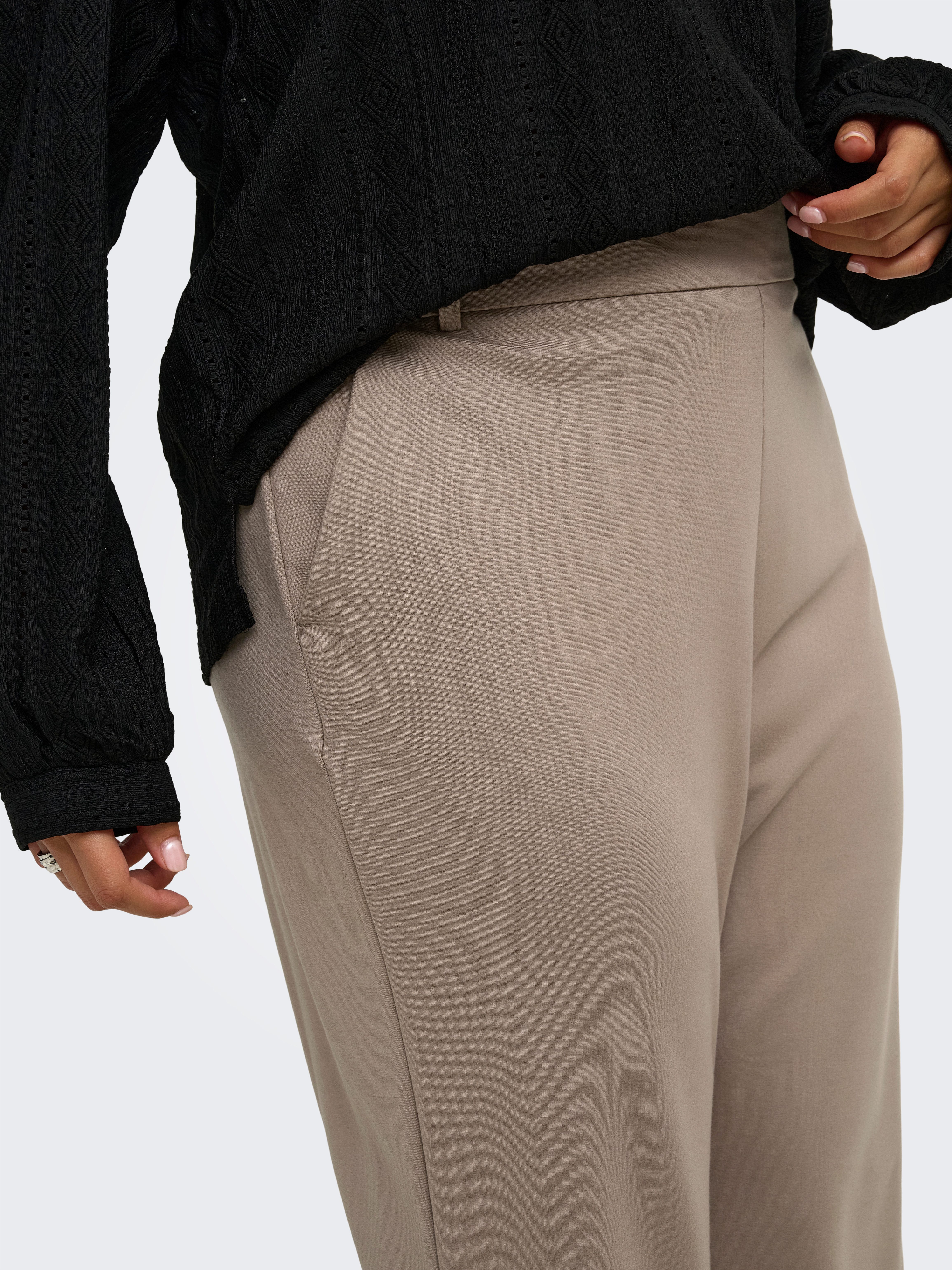 ONLY CARMAKOMA Anzughose CARGOLDTRASH LIFE MW STRAIGHT PANT NOOS Viskosemischung, Regular Waist