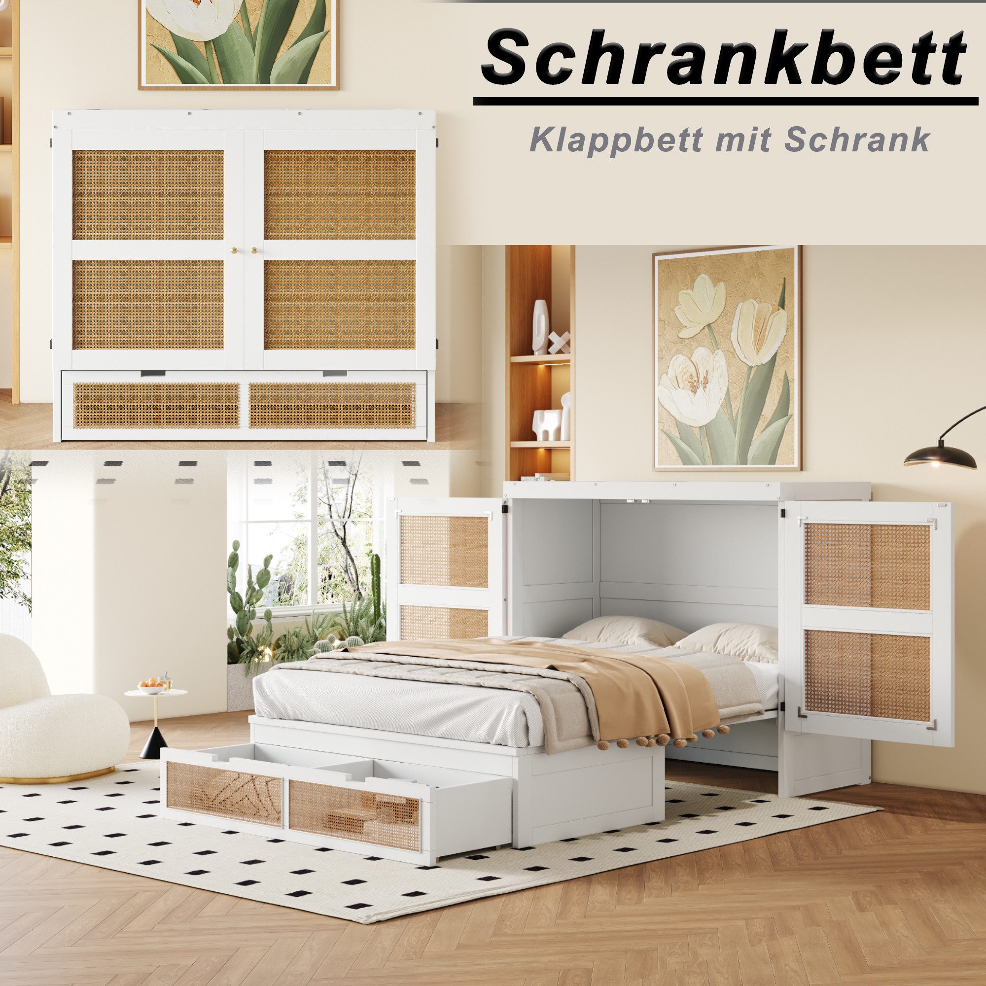 i@home Schrankbett mit Lattenrost & Schubladen günstig online kaufen