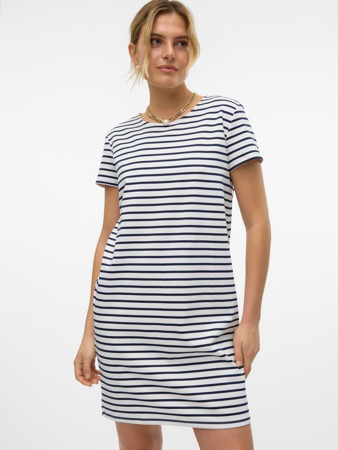 Vero Moda Shirtkleid Kurzes Kurzarm Rundhals Midi (kurz) VMABBY SS SHORT ZI günstig online kaufen