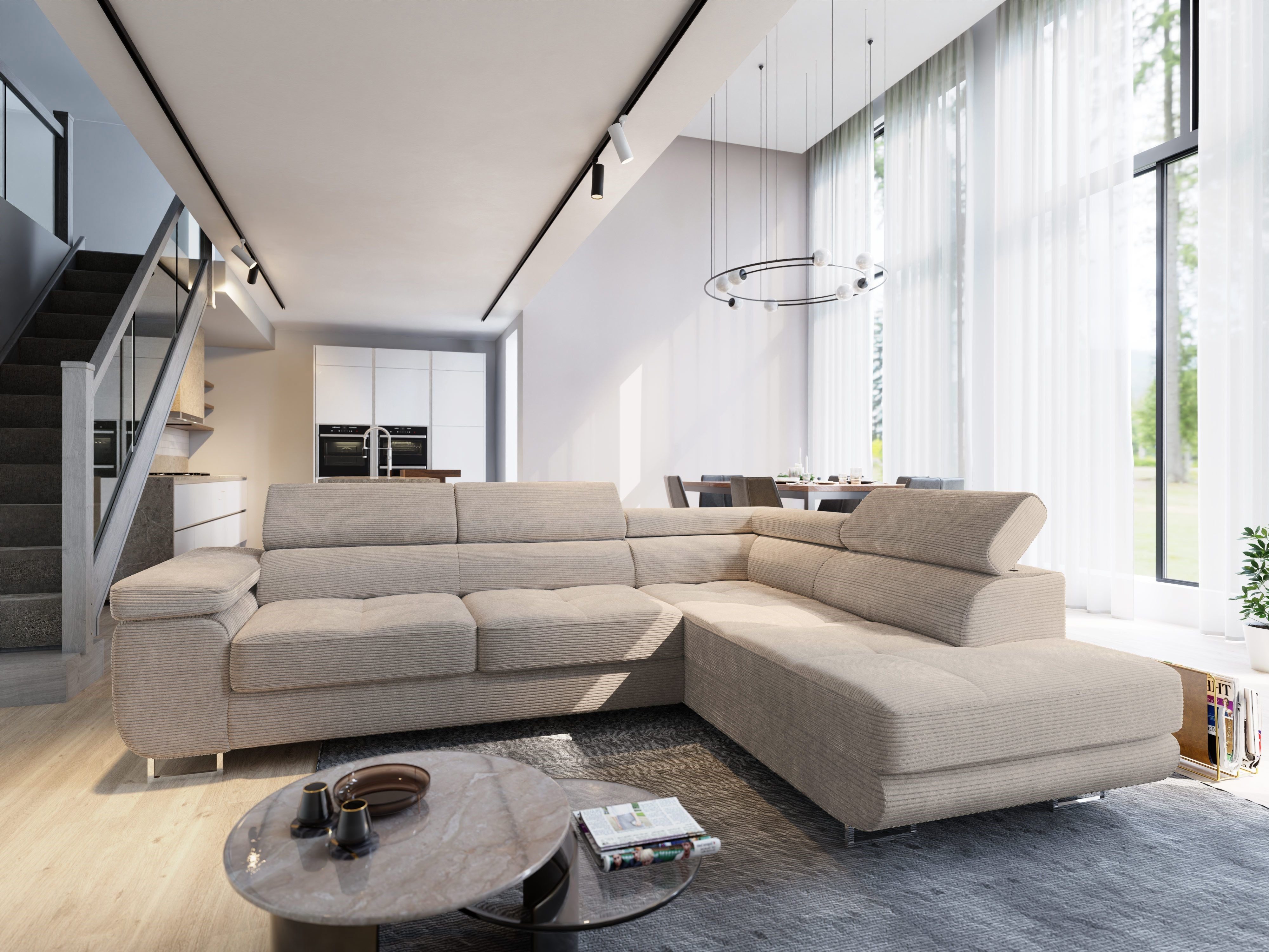 Masseno Ecksofa APIRO mit Schlaffunktion L-Form, günstig online kaufen