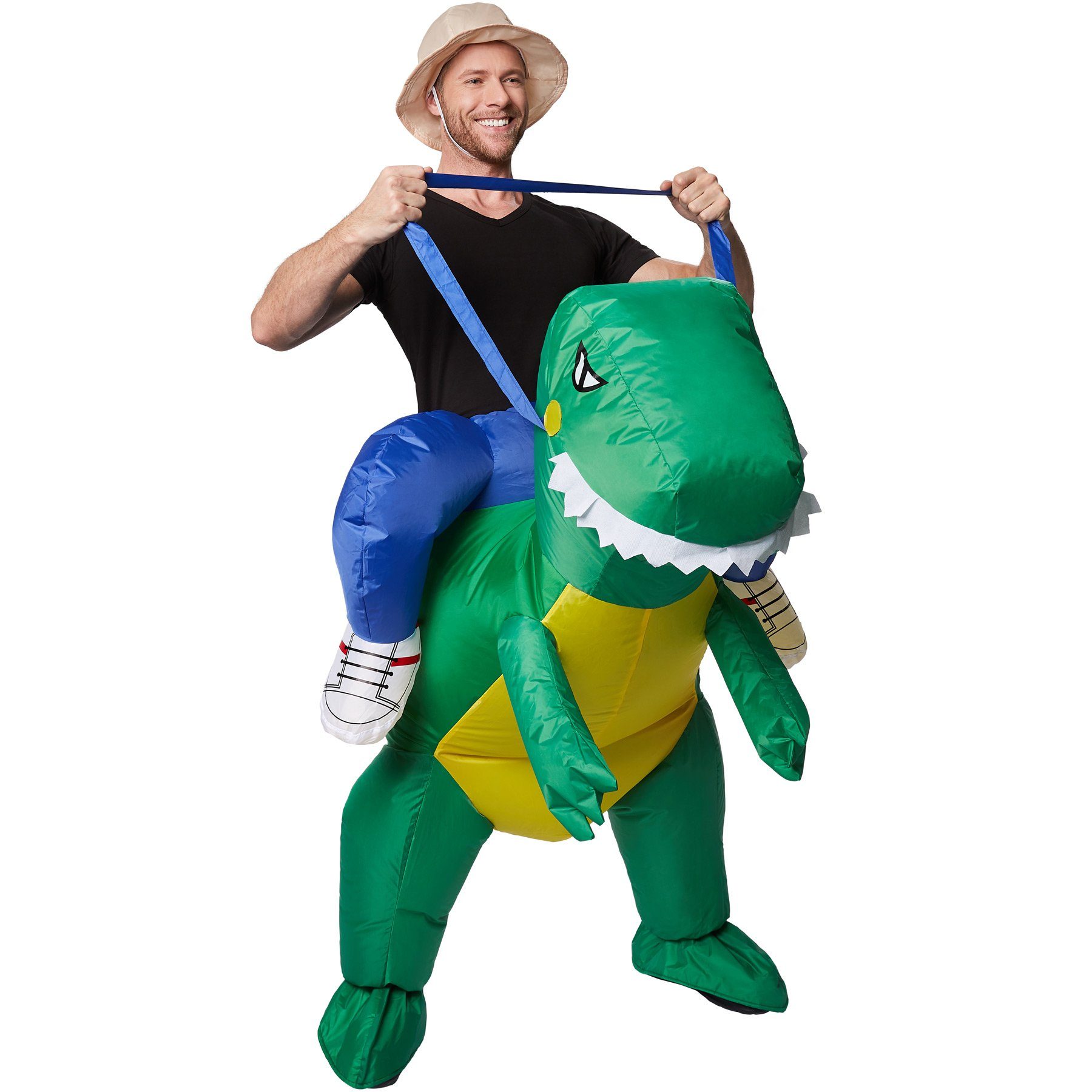 dressforfun Kostüm Selbstaufblasbares Aufsitzkostüm Dinosaurier, Aufblasbar