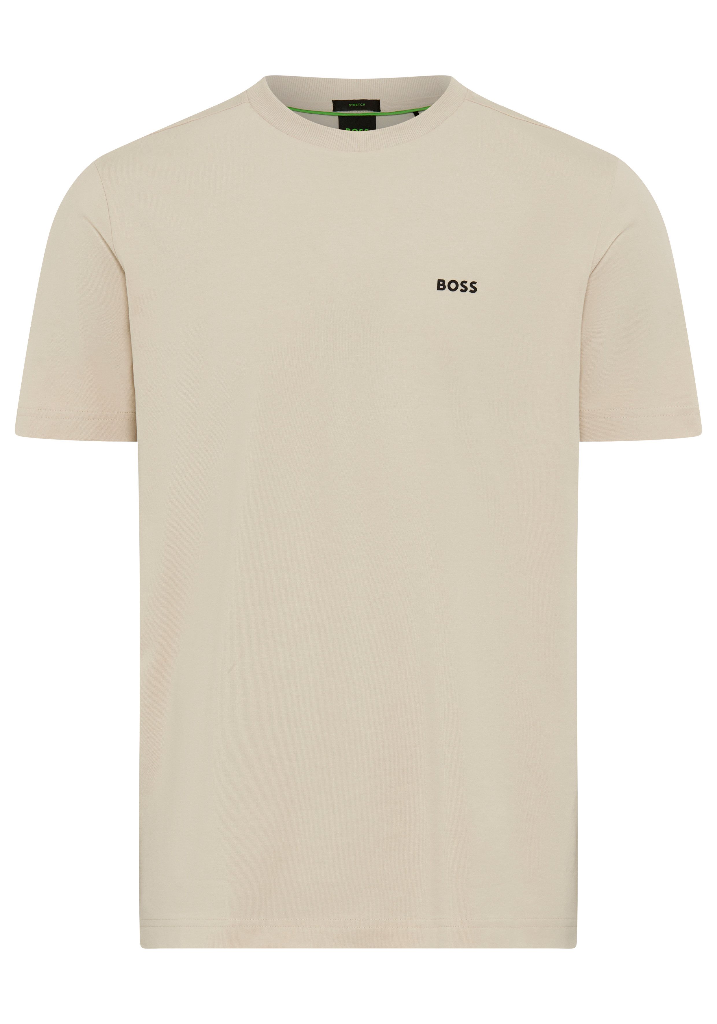 BOSS GREEN Rundhalsshirt Tee mit gummiertem Kontrast-Logo günstig online kaufen