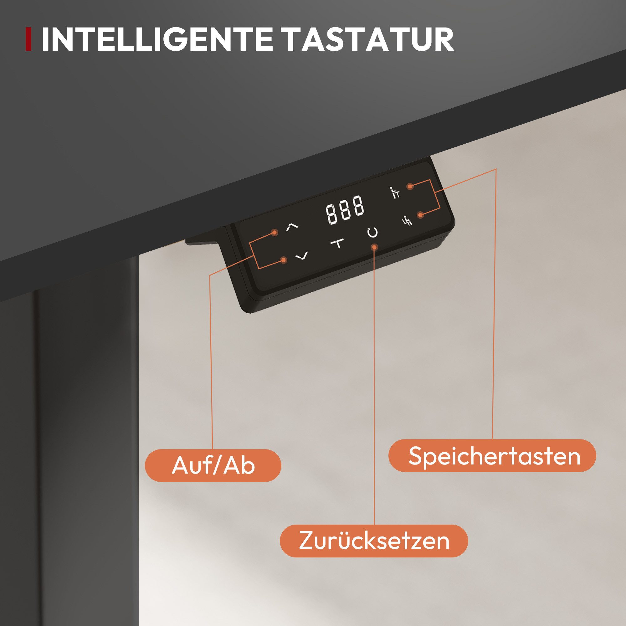 SANODESK Schreibtisch Elektrisch höhenverstellbarer Schreibtisch (inkl. vielseitigem Zubehör, 2-Fach-Teleskop mit Memory-Steuerung & Sitz-Steh-Erinnerung), schnelle Montage, Max. Load: 100 KG, verschiedene Größen zur Auswahl