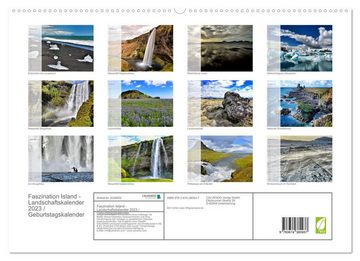 CALVENDO Wandkalender Faszination Island - Landschaftskalender 2023 / Geburtstagskalender (Premium, hochwertiger DIN A2 Wandkalender 2023, Kunstdruck in Hochglanz)