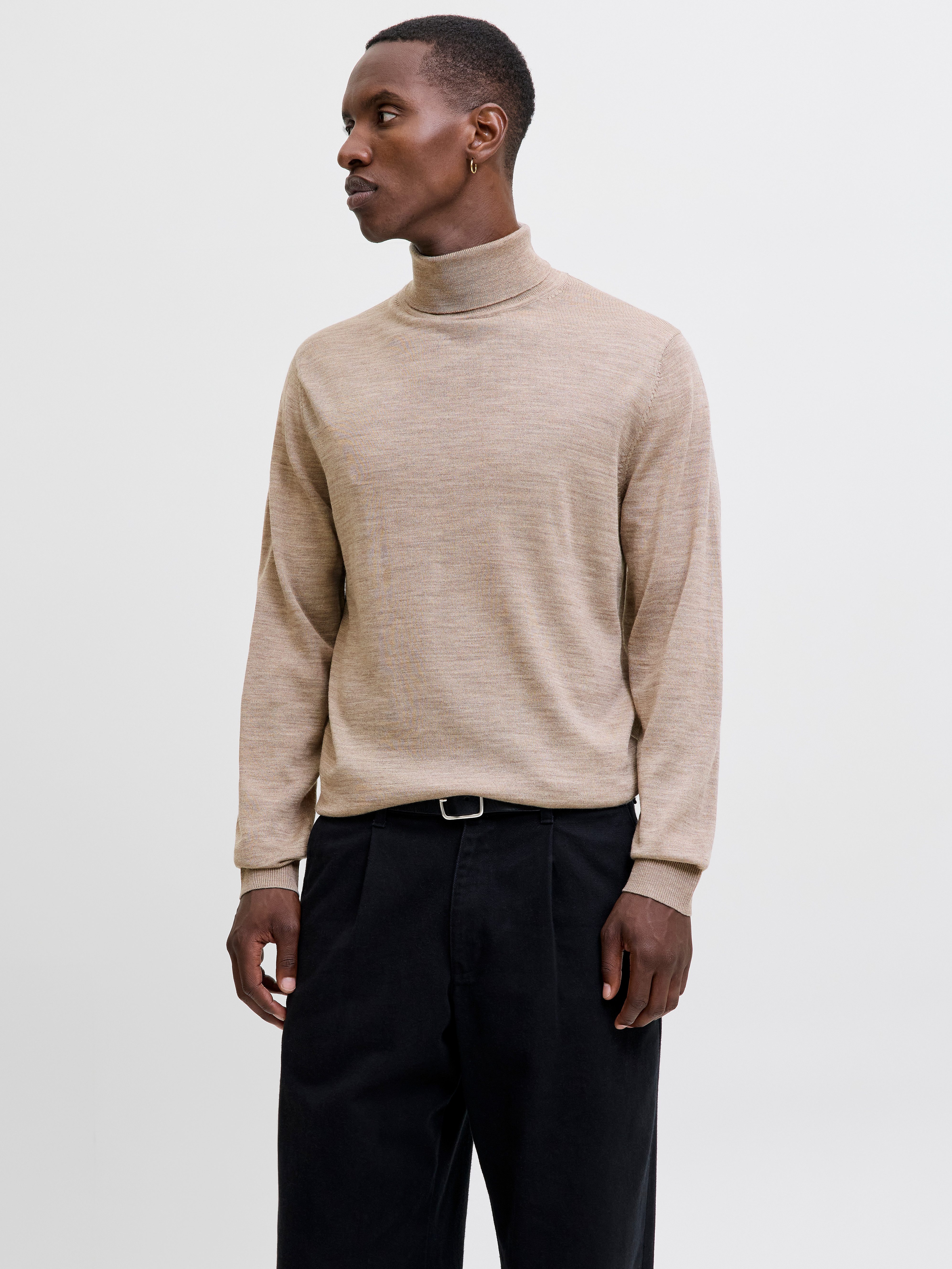 Jack & Jones Rollkragenpullover JPRBLAMERINO KNIT ROLL NECK Wolle, regular fit