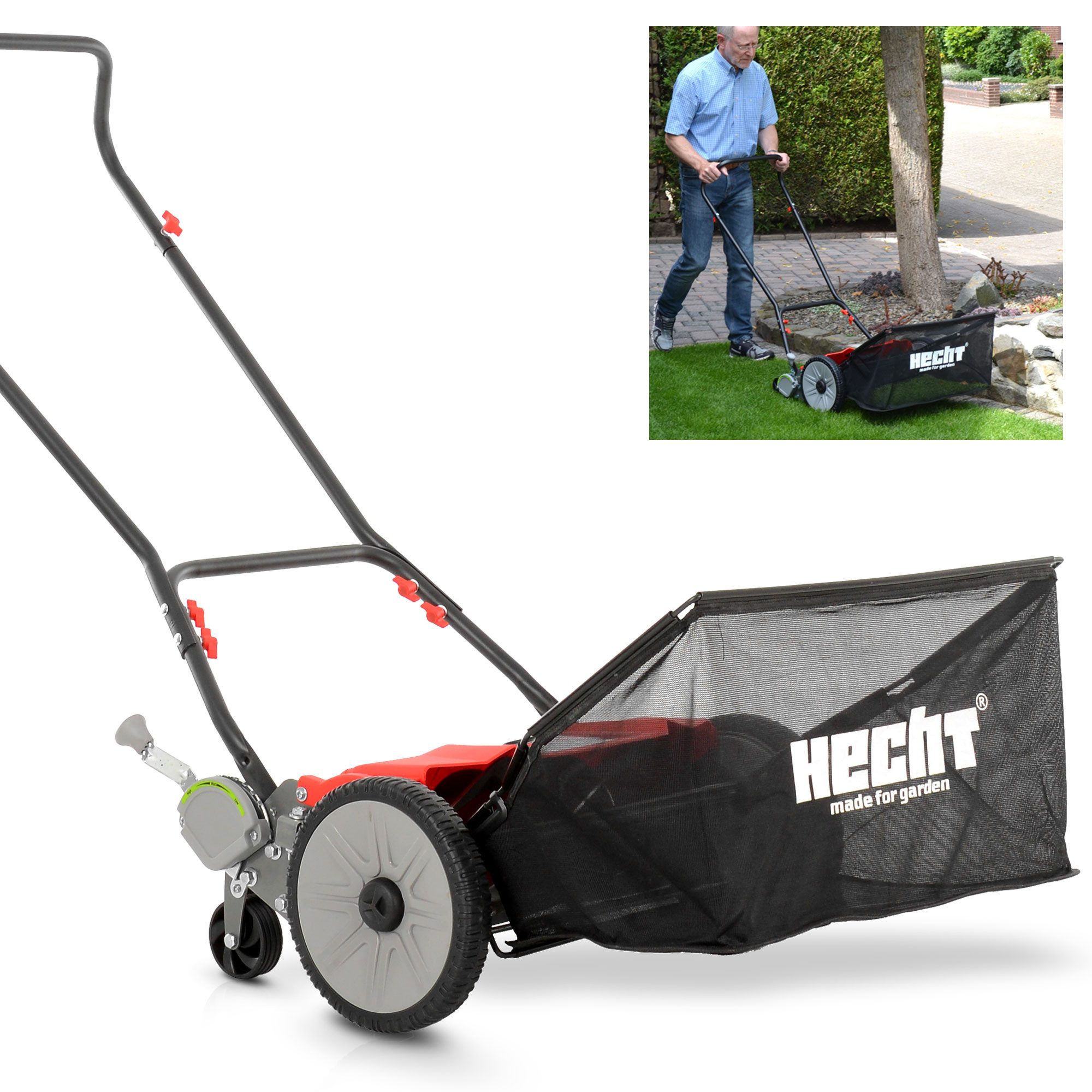 Hecht Spindelmäher 514 mit 50 Liter Fangkorb, 46 cm Schnittbreite, Spiralfö günstig online kaufen