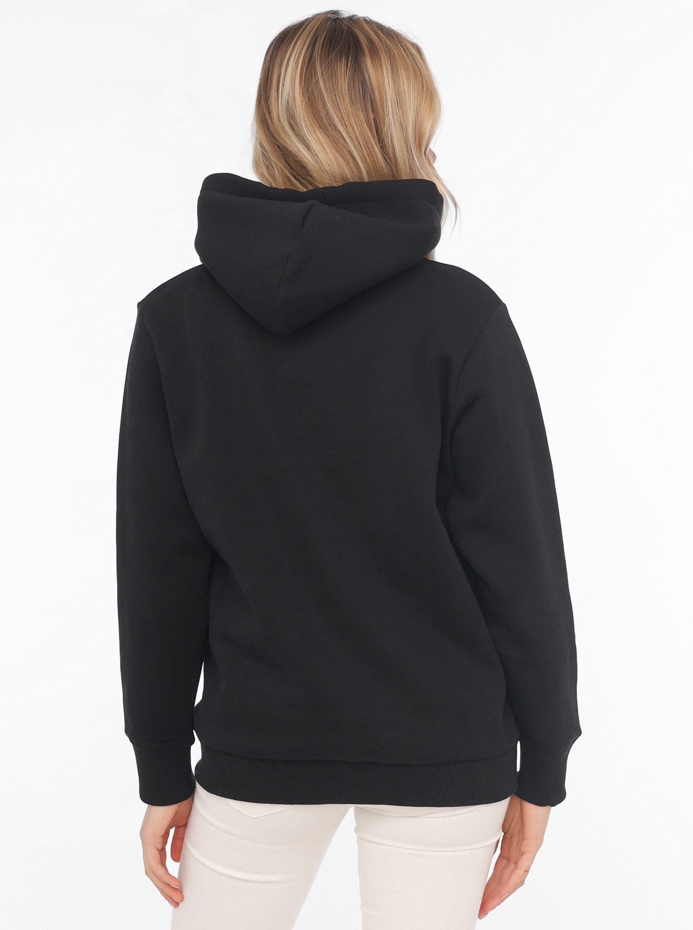 Zwillingsherz Kapuzensweatjacke Leo-Details, Langarm, Reißverschluss, Baumwollmischung – Bild 4 von 5