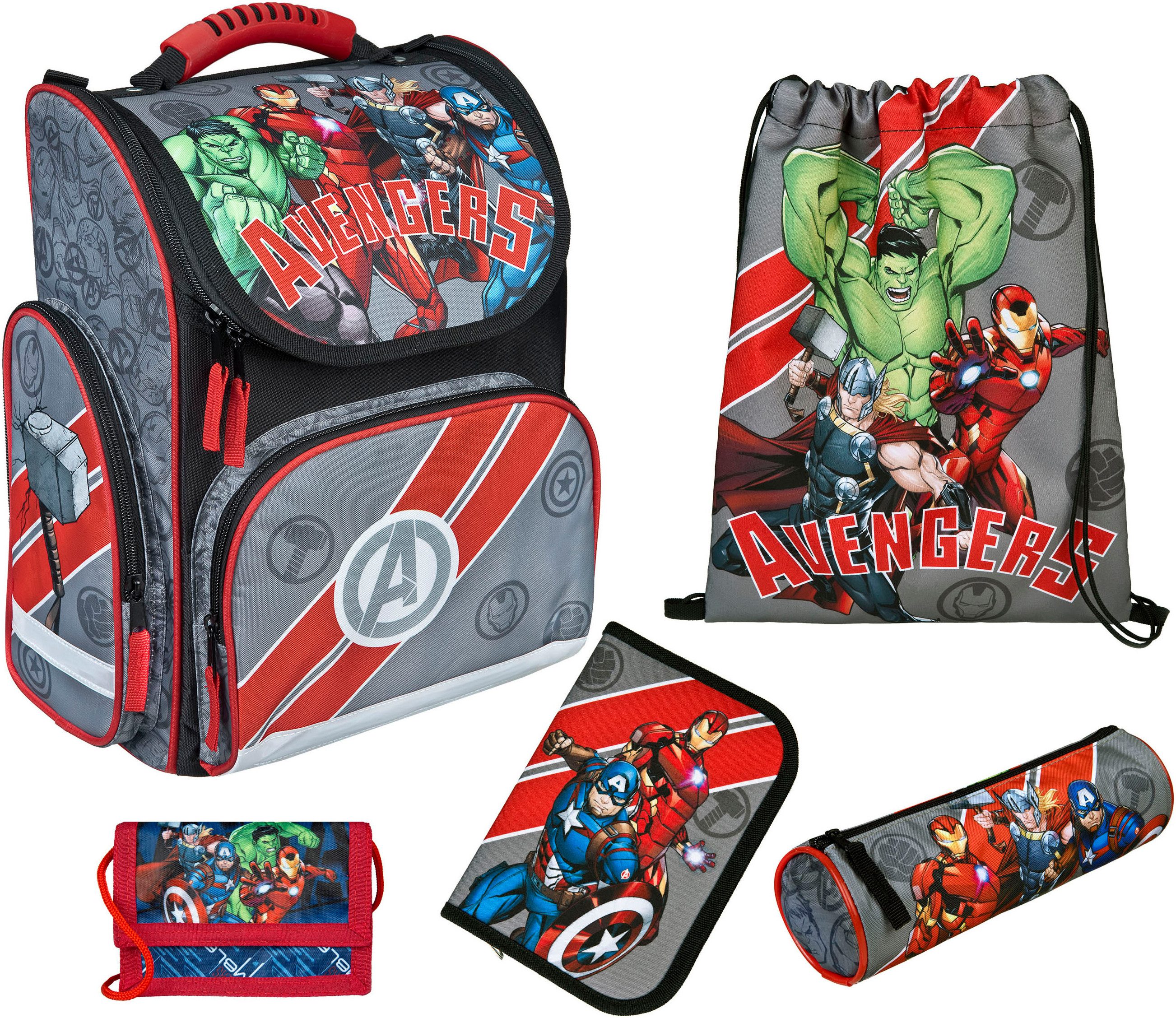 UNDERCOVER Schulranzen Clou, Avengers (5-tlg)