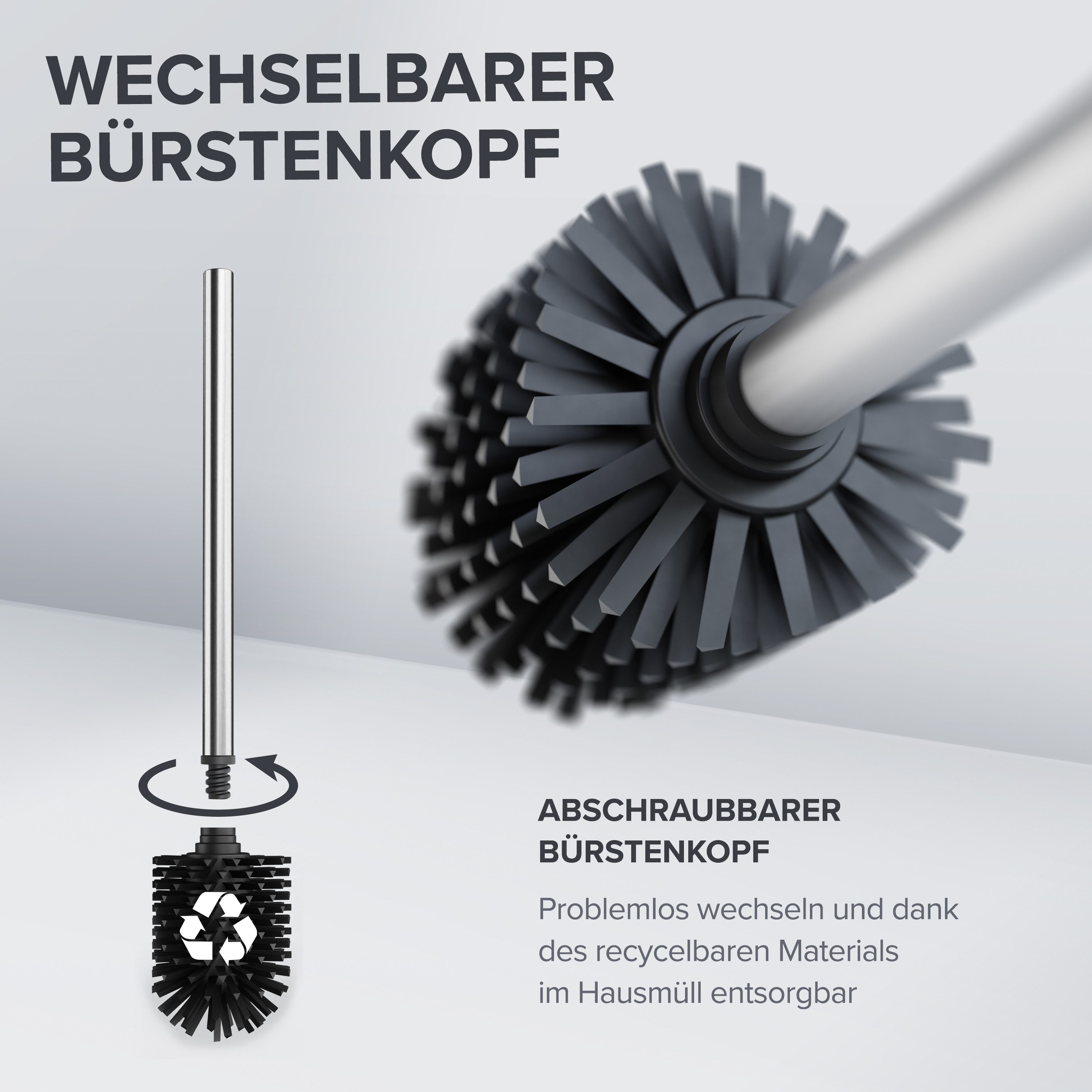 ovimar WC-Reinigungsbürste, (1-tlg), aus Edelstahl in Silber zur Zum Kleben