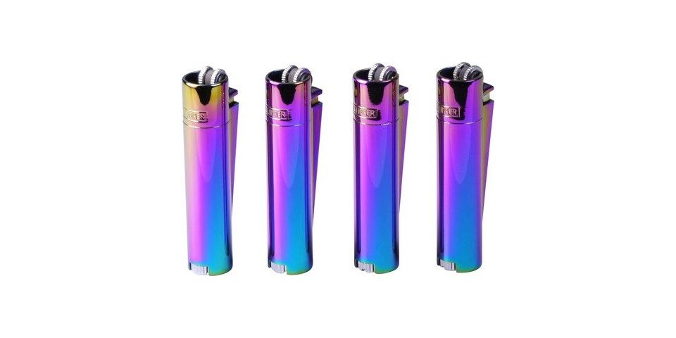 CLIPPER Feuerzeug Clipper Rainbow Feuerzeug Bunt, Feuerstein wechselbar (1-St), Feuerstein wechselbar