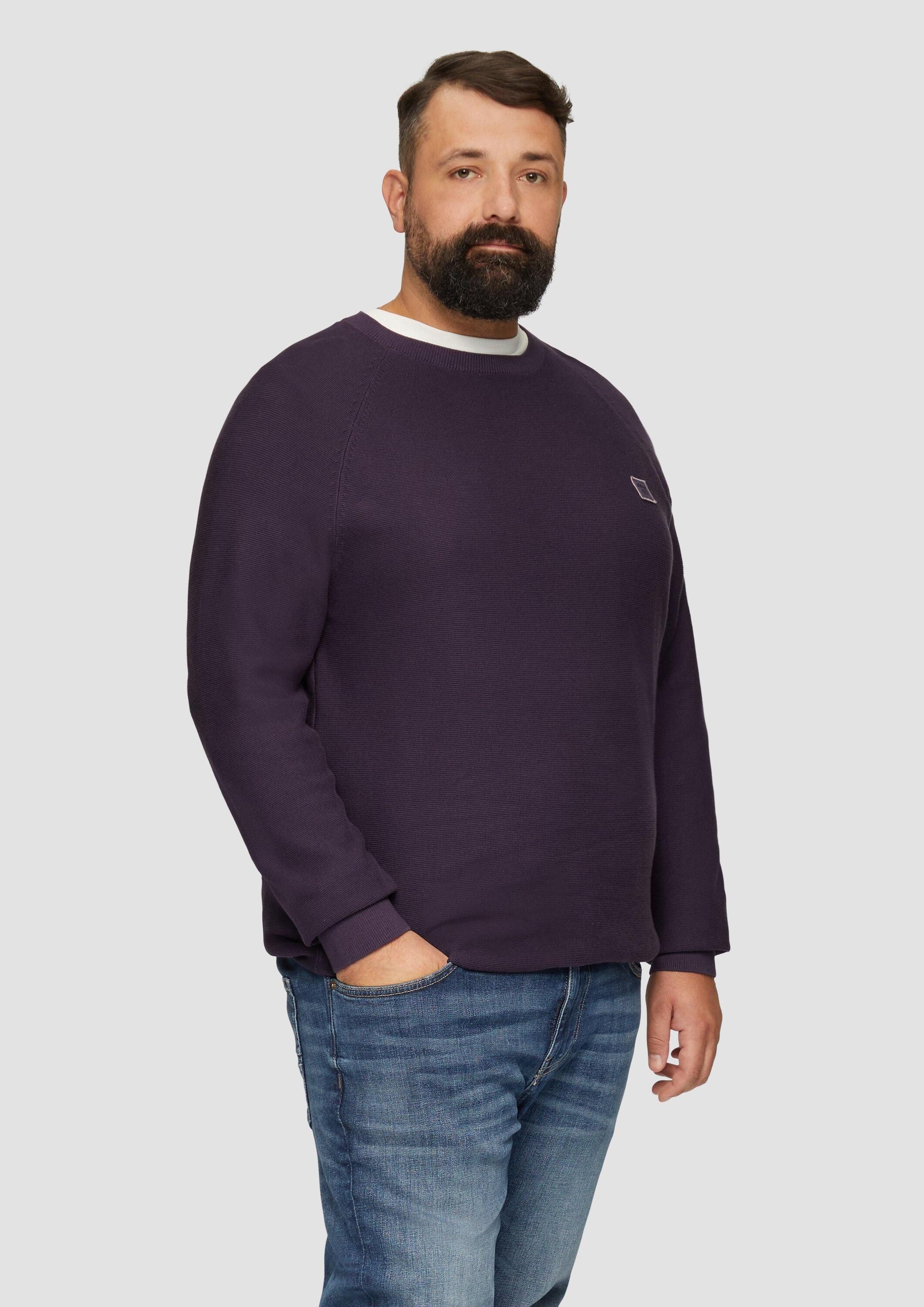 s.Oliver Longpullover Strickpullover Strickpullover mit Crewneck