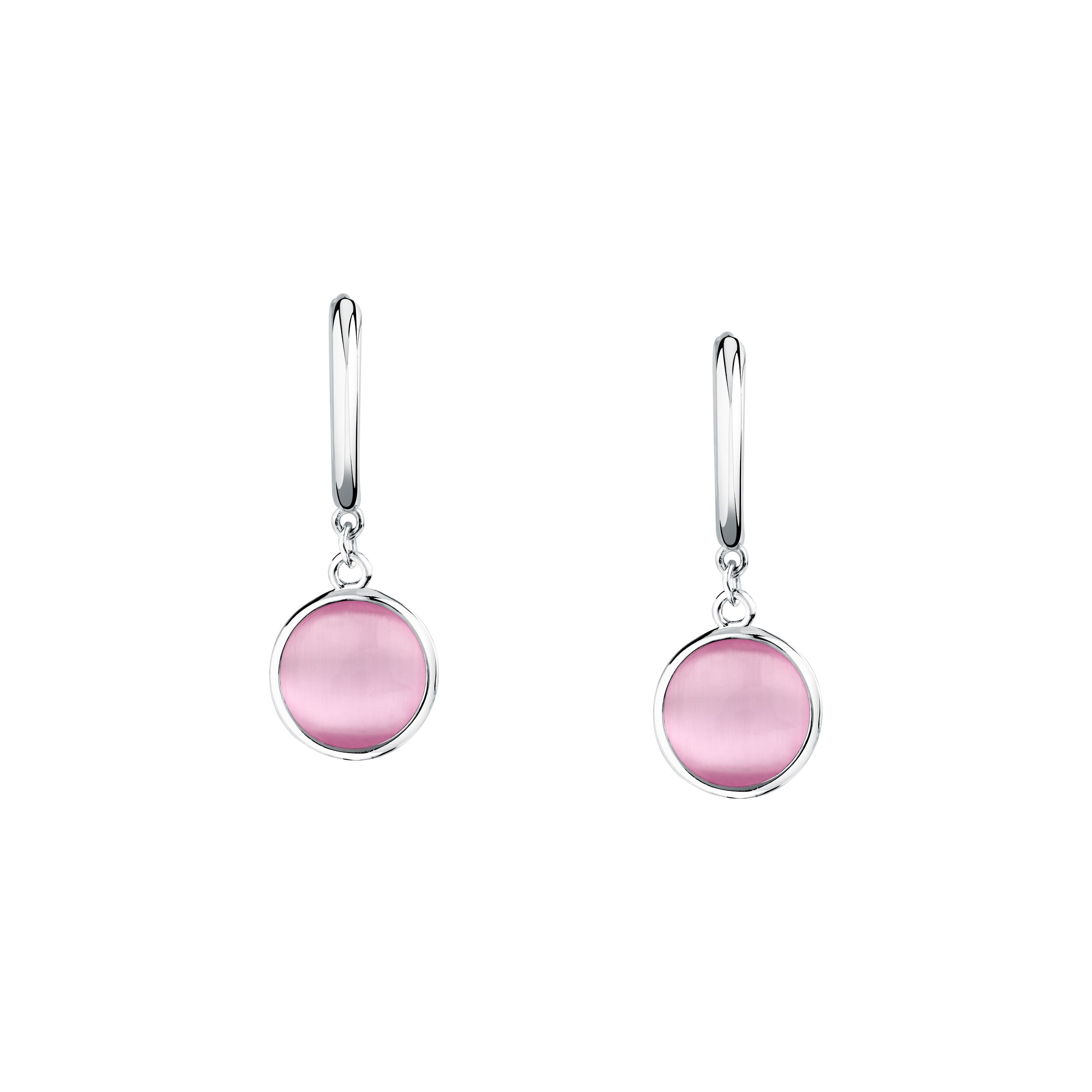 MORELLATO Paar Ohrhänger Venezia SAZM24 925 Silber rosa Katzenaugenstein 22 mm Damen