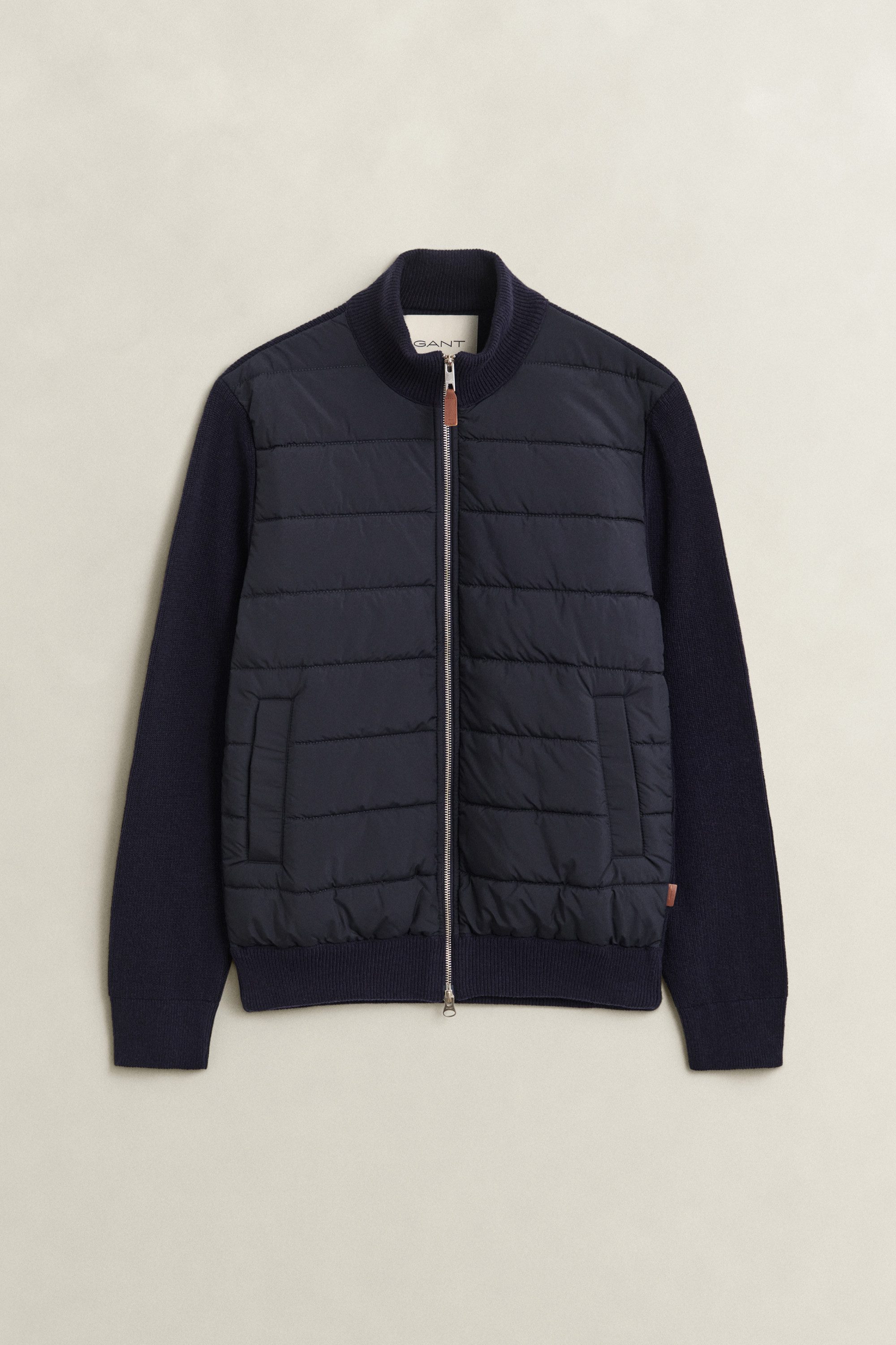 Gant Strickjacke HYBRID ZIPPED CARDIGAN Regular fit mit Stehkragen