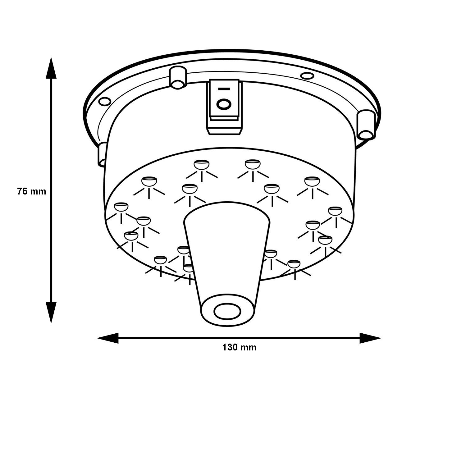 SATISFIRE Discolicht Spiegelkugel Motor bunte LED für Discokugel bis 20cm Batteriebetrieb – Bild 5 von 5