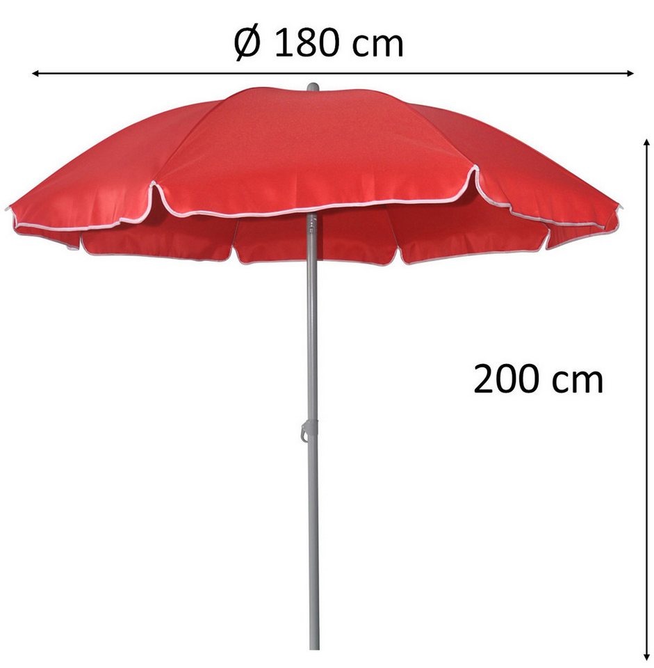 Thumbnail - Trend Line Sonnenschirm TrendLine Sonnenschirm rot, Ø 180 cm